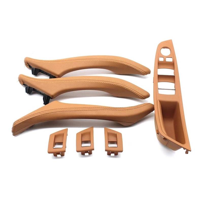 Türgriff Innen Rechtslenker RHD Beige Schwarz Autoinnenausstattung Leder Türgriff Montage 7-teiliges Set für 5 Series F10 F11 523i 525i 528i 530 Auto Innentürgriff(A Champagne) von NYSFIFHSKFH