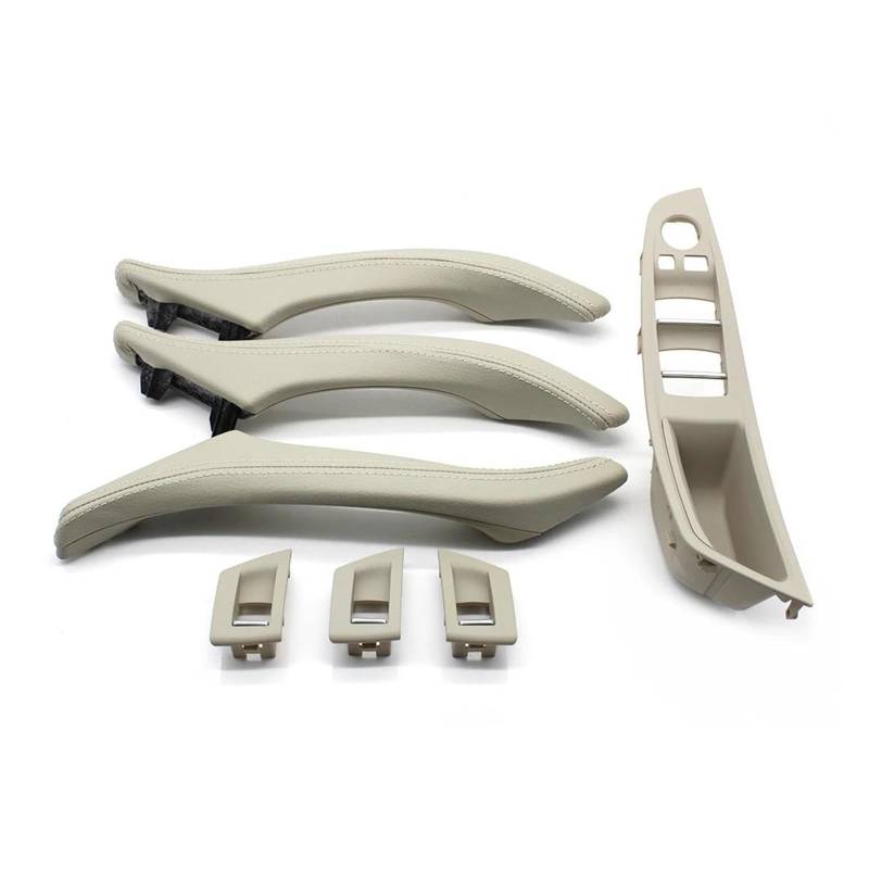 Türgriff Innen Rechtslenker RHD Beige Schwarz Autoinnenausstattung Leder Türgriff Montage 7-teiliges Set für 5 Series F10 F11 523i 525i 528i 530 Auto Innentürgriff(A Oyster) von NYSFIFHSKFH