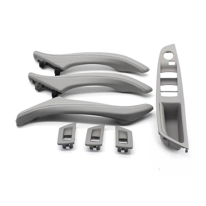 Türgriff Innen Rechtslenker RHD Beige Schwarz Autoinnenausstattung Leder Türgriff Montage 7-teiliges Set für 5 Series F10 F11 523i 525i 528i 530 Auto Innentürgriff(B Gray) von NYSFIFHSKFH