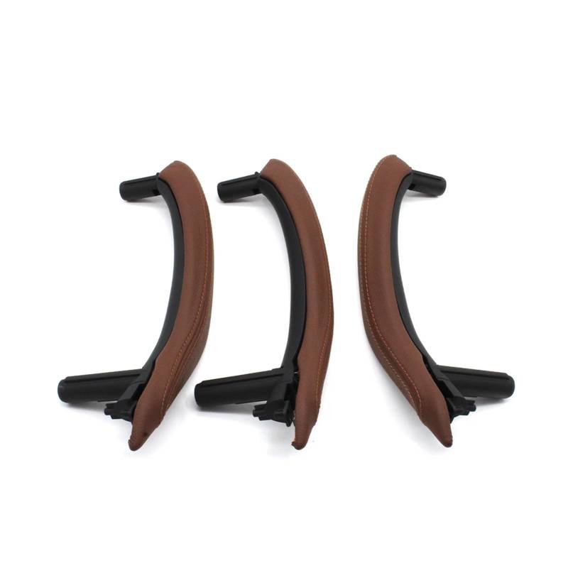 Innentürgriff Autoinnenraum Links Rechts Beifahrertürgriffbaugruppe mit äußerem Lederbezugssatz Ersatz für X5 X6 F15 F16 2014-2018 Auto Innentürgriff(R 3PCS Brown) von NYSGMVBDOFH