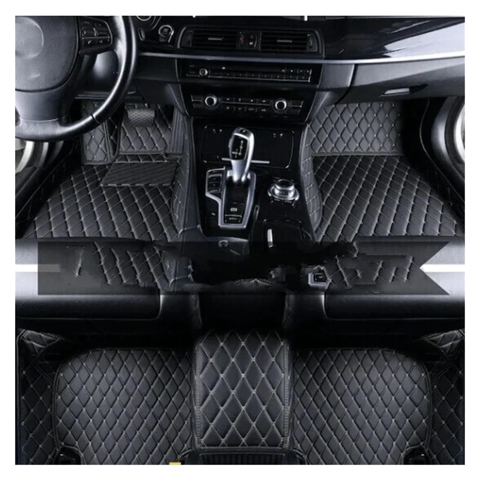 Teppich Auto-Bodenmatten Für Passform Für Jazz Hatch GR1 GR3 2021-2024 wasserdichte Lederpolster LHD-Fußmatten Teppiche 3 Stück Antirutschmatten(Floor mat19,LHD) von NYSGMVBDOFH