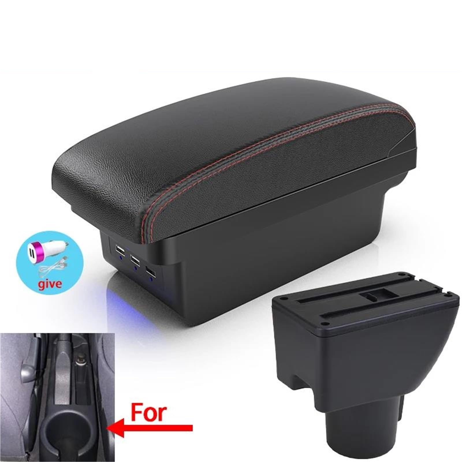 Auto Mittelarmlehne Armlehne Für Hyundai Für Getz Auto Armlehne Box Nachrüstteile Gewidmet Center Storage Box Auto Zubehör Kfz Stauraum(Style B1) von NYSQOFMB