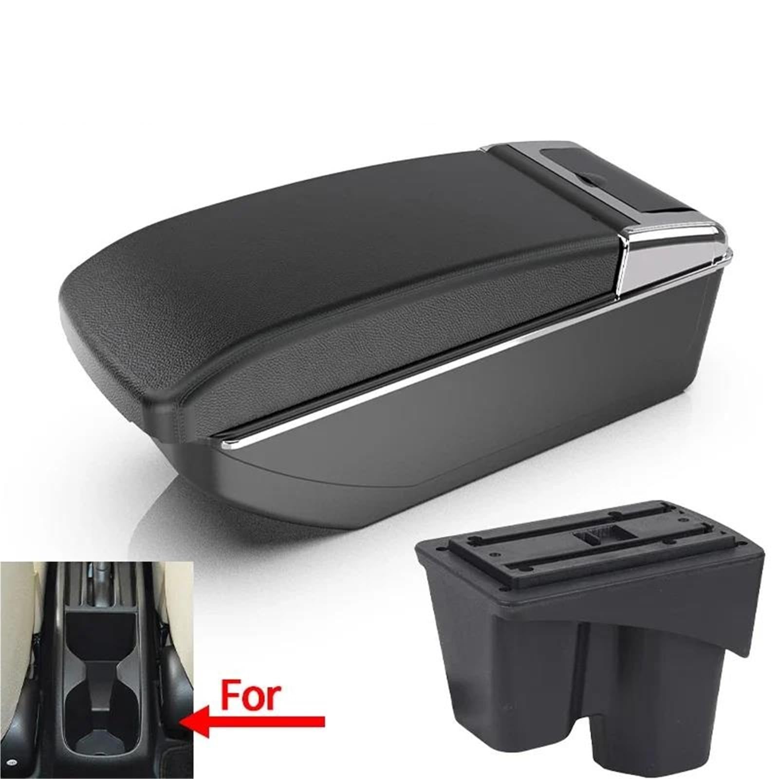 Auto Mittelarmlehne Armlehne Für Jazz Für Fit Auto Armlehne Box Modifizierte Innen Lagerung Box 3USB Und Tasse Halter Kfz Stauraum(Style B2) von NYSQOFMB