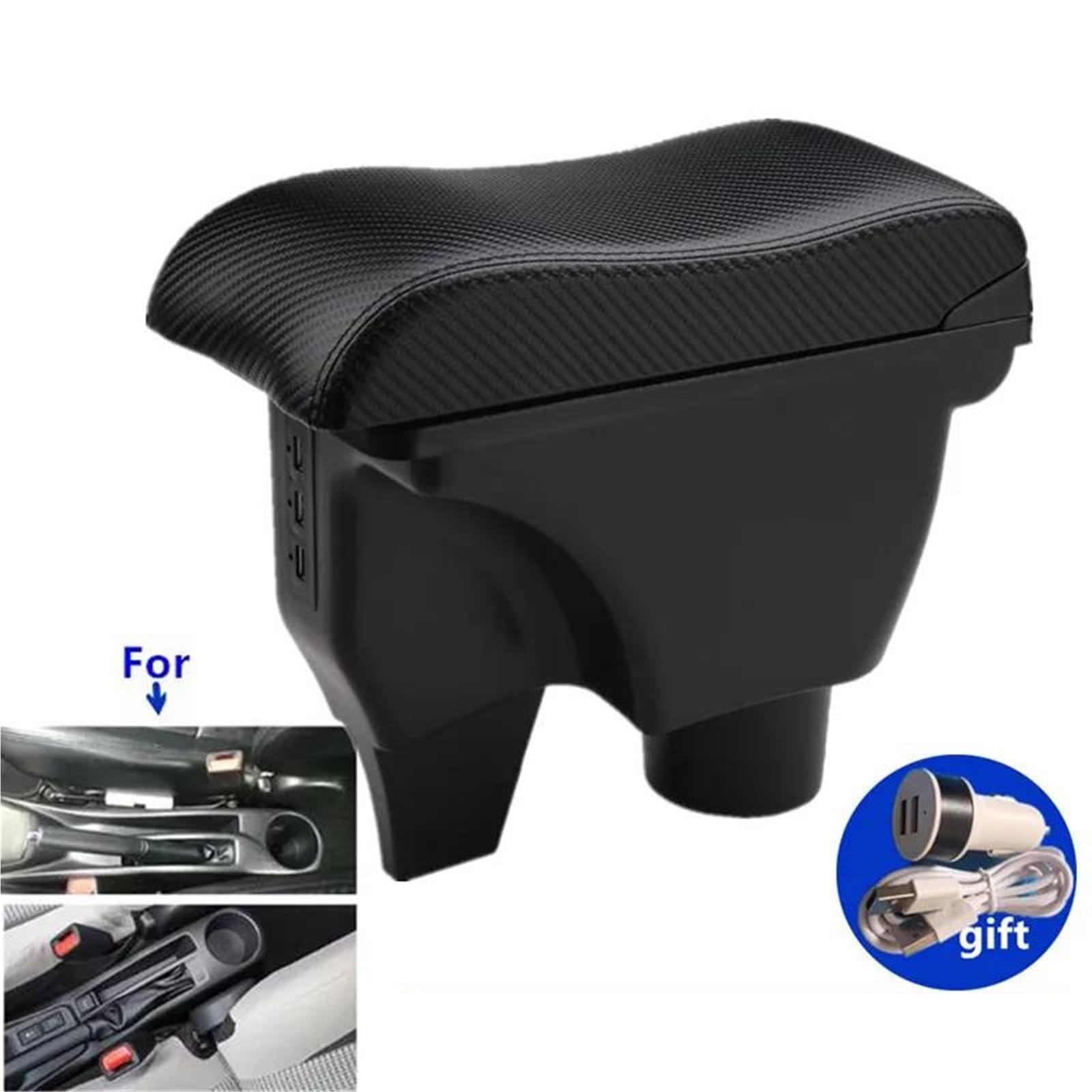 Auto Mittelarmlehne Armlehne Für TOYOTA Für Yaris Für Vitz Auto Armlehne Box Innen Retrofit Center Storage Box Auto Zubehör Kfz Stauraum(Style C4) von NYSQOFMB