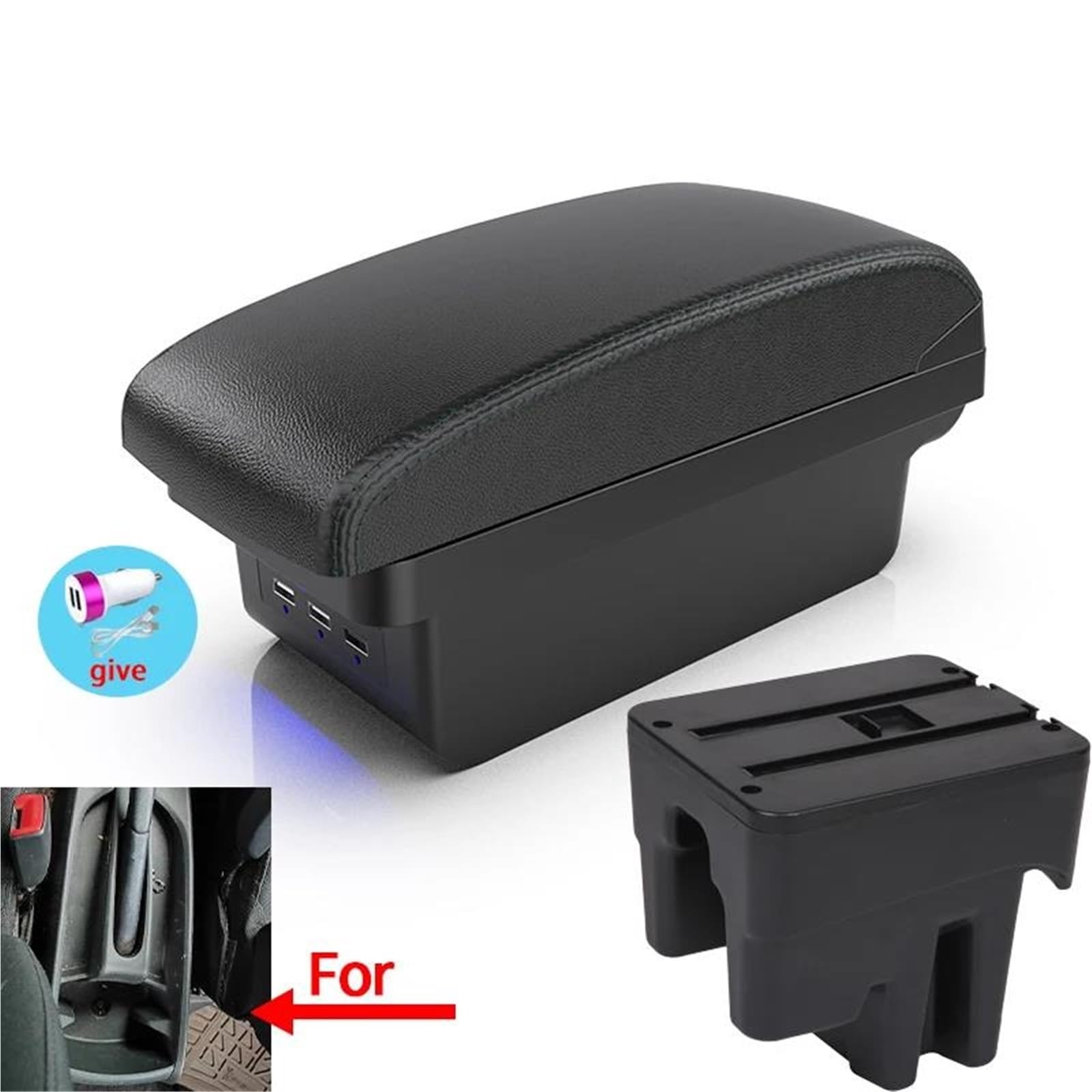 Auto Mittelarmlehne Armlehne Für Toyota Für Avanza 2016 Auto Armlehne Box Innen Spezielle Retrofit Teile Zentrum Speicher Box Kfz Stauraum(Style B2) von NYSQOFMB