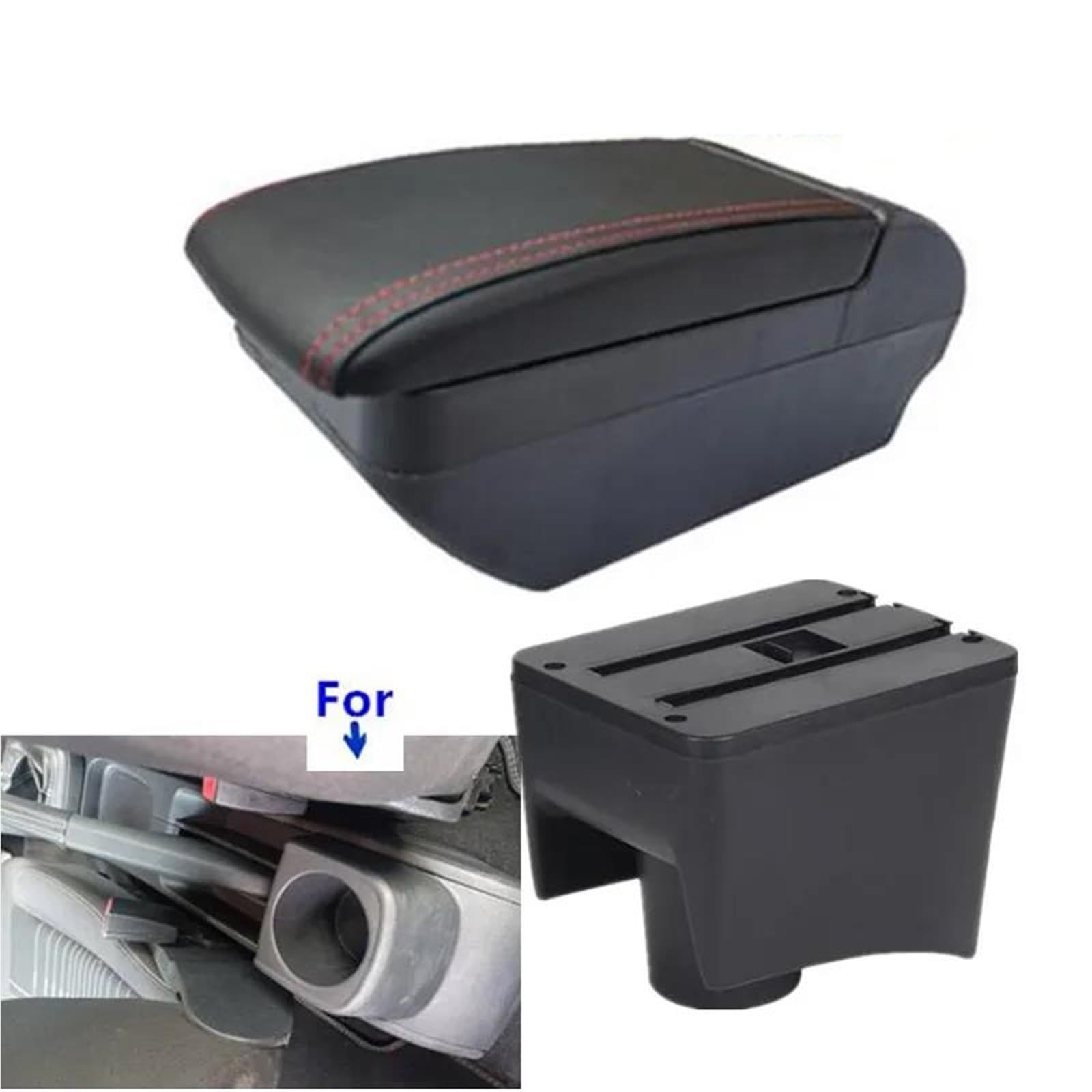 Auto Mittelarmlehne Armlehne Für VW Für Polo Für Mk5 6R Für Vento 2010-2018 Auto Armlehne Box Center Storage Box Auto Nachrüstung Kfz Stauraum(Style F2) von NYSQOFMB