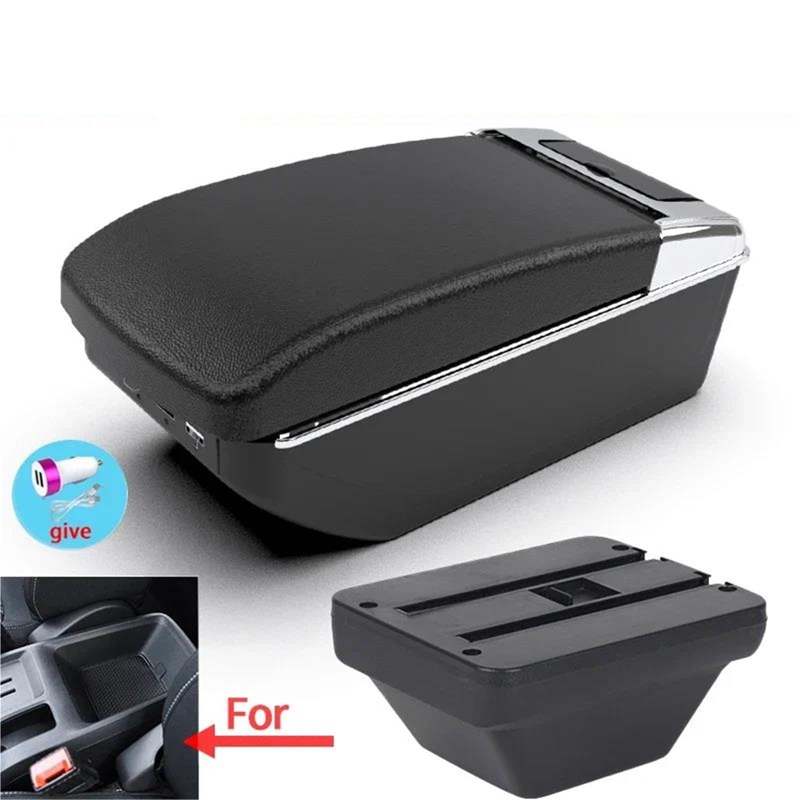 Auto Mittelarmlehne Armlehnen Für MG Für ZS Car Center Console Storage Armlehnenbox Modifikationszubehör Mit USB-Aufladung Kfz Stauraum(Style A2) von NYSQOFMB
