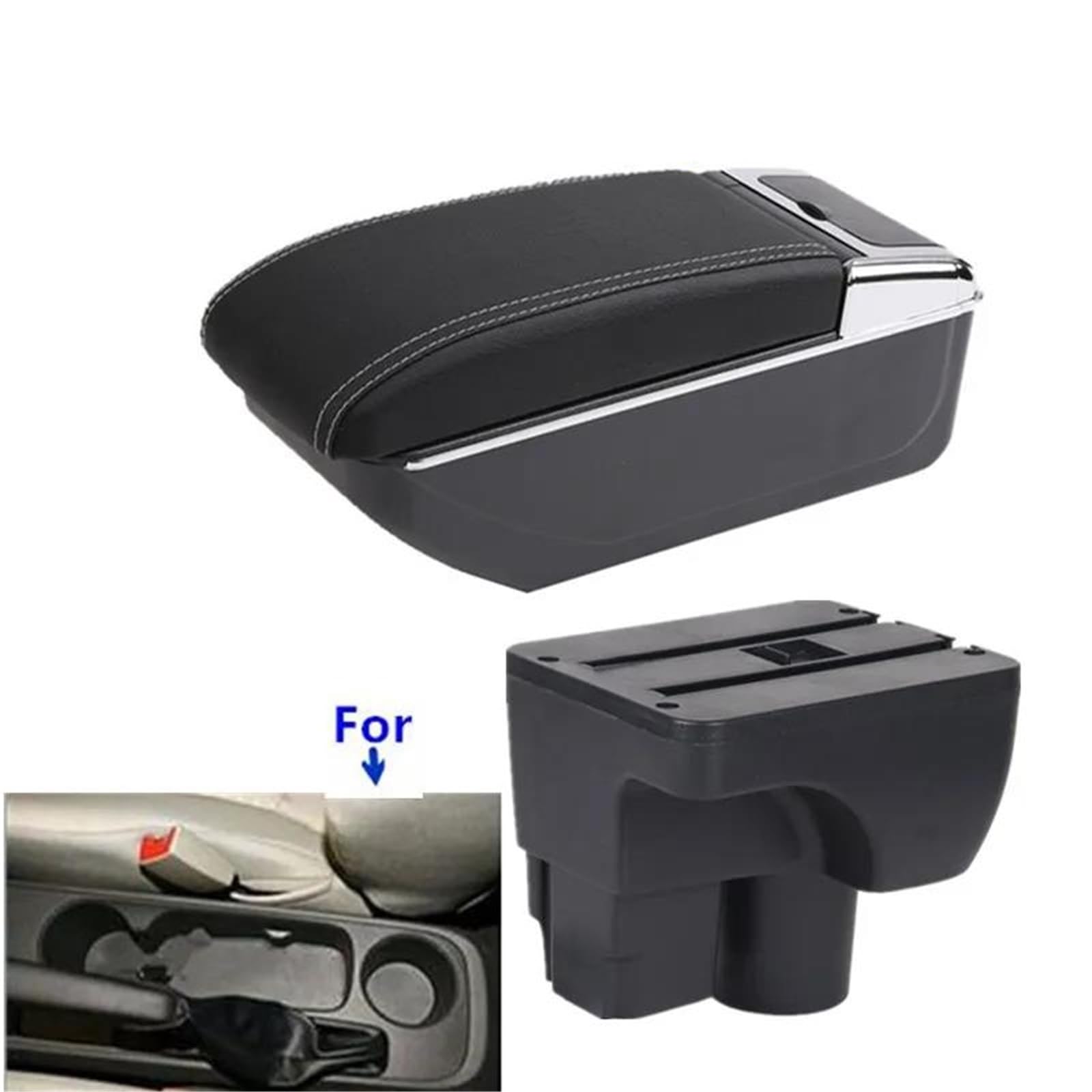 Auto Mittelarmlehne Armlehnenbox Für Chevy Für Sail 3 Für Aveo Auto-Armlehnenbox Spezielle Nachrüst-Aufbewahrungsbox Autozubehör Kfz Stauraum(Style B3) von NYSQOFMB