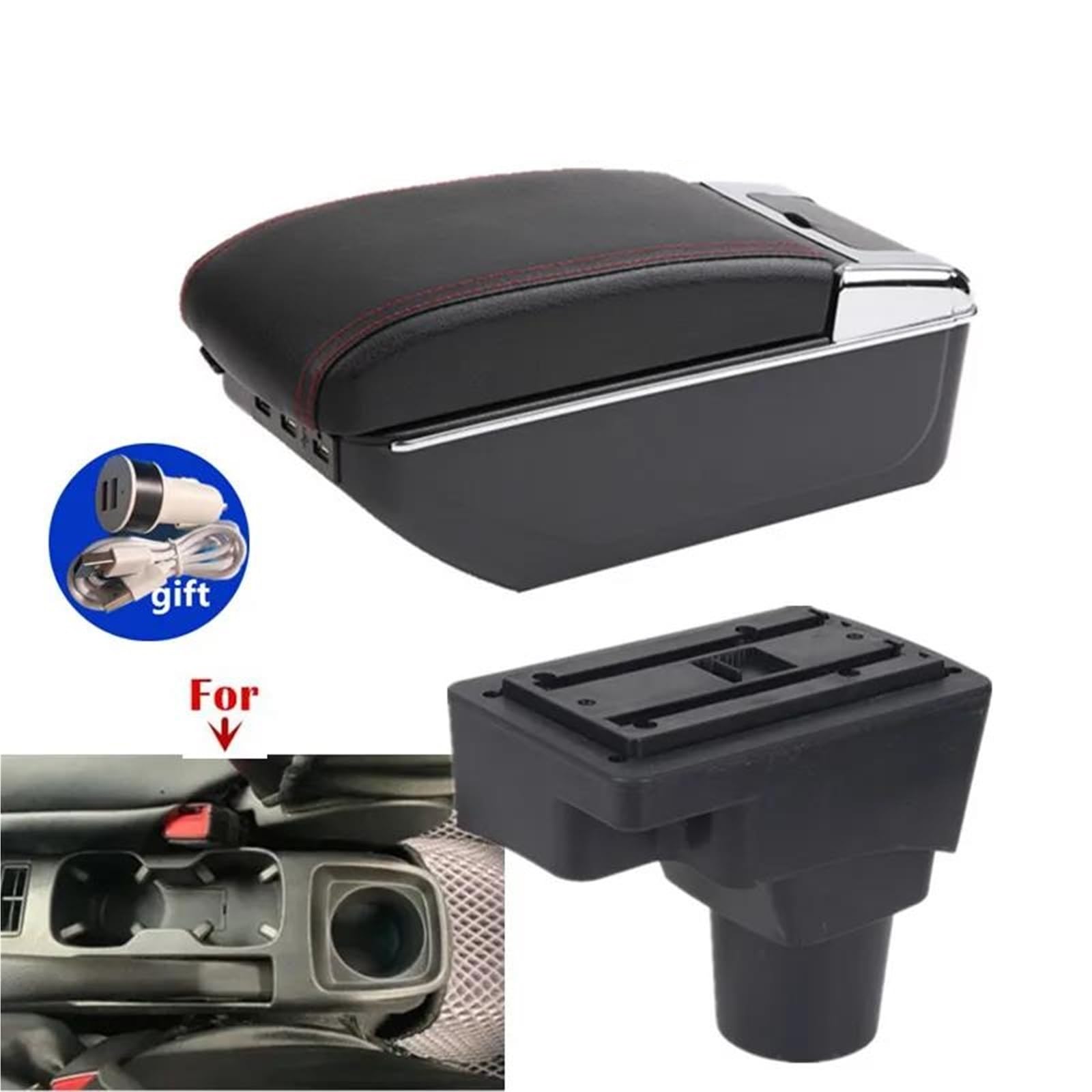 Auto Mittelarmlehne Armlehnenbox Für Chevy Für Sonic Für Aveo Auto-Armlehnenbox Aufbewahrungsbox Innenraum Nachrüstung Autozubehör Kfz Stauraum(Style D2) von NYSQOFMB