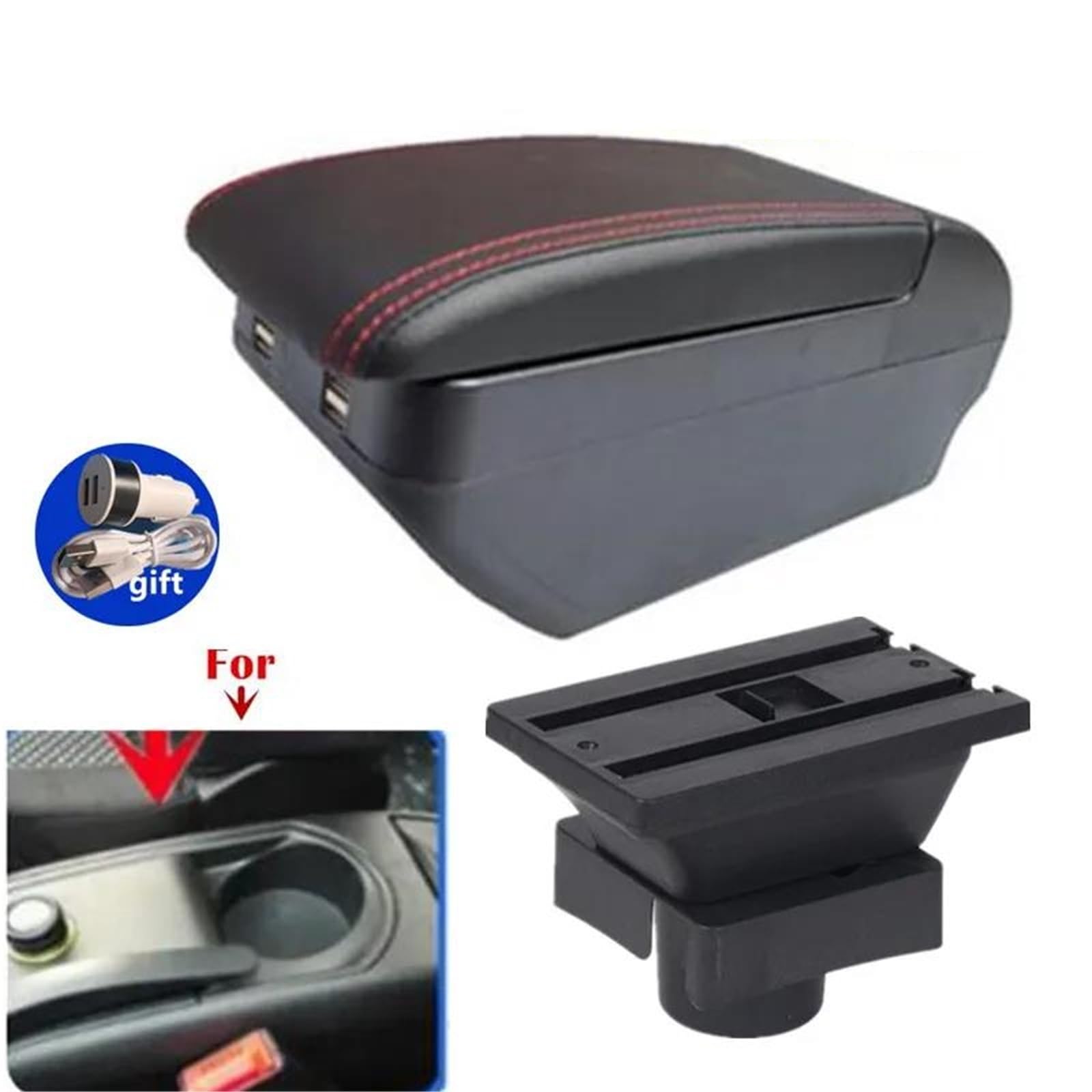 Auto Mittelarmlehne Armlehnenbox Für Citroen Für C4 Auto-Armlehnenbox Aufbewahrungsbox Innenraum Spezielles Nachrüst-Autozubehör Kfz Stauraum(Style H2) von NYSQOFMB