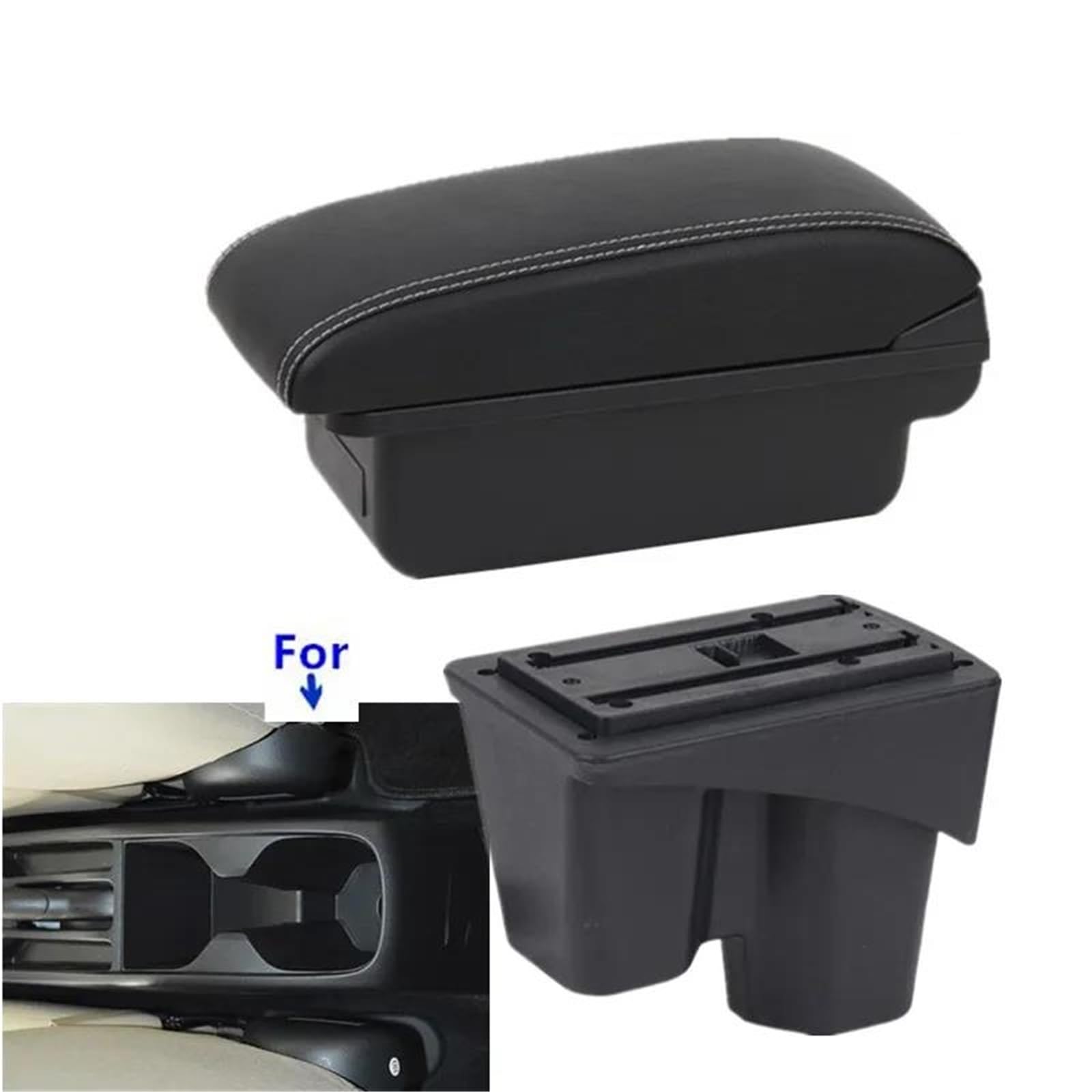 Auto Mittelarmlehne Armlehnenbox Für City Armlehnenbox Für Den Innenraum Spezielle Nachrüst-Mittelaufbewahrungsbox Autozubehör Kfz Stauraum(Style A3) von NYSQOFMB