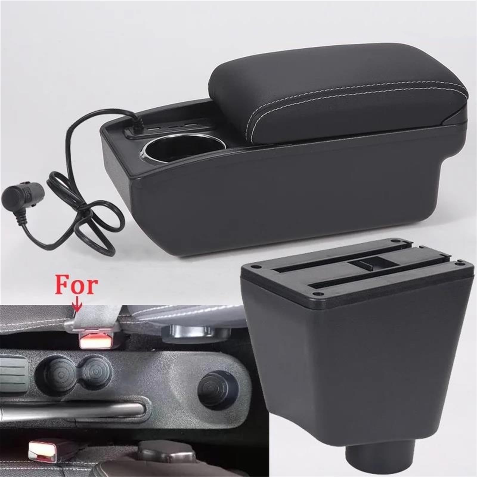 Auto Mittelarmlehne Armlehnenbox Für Clio III IV Auto-Armlehne Auto-Aufbewahrungsbox Spezielles Auto-Innenzubehör Kfz Stauraum(Style A3) von NYSQOFMB
