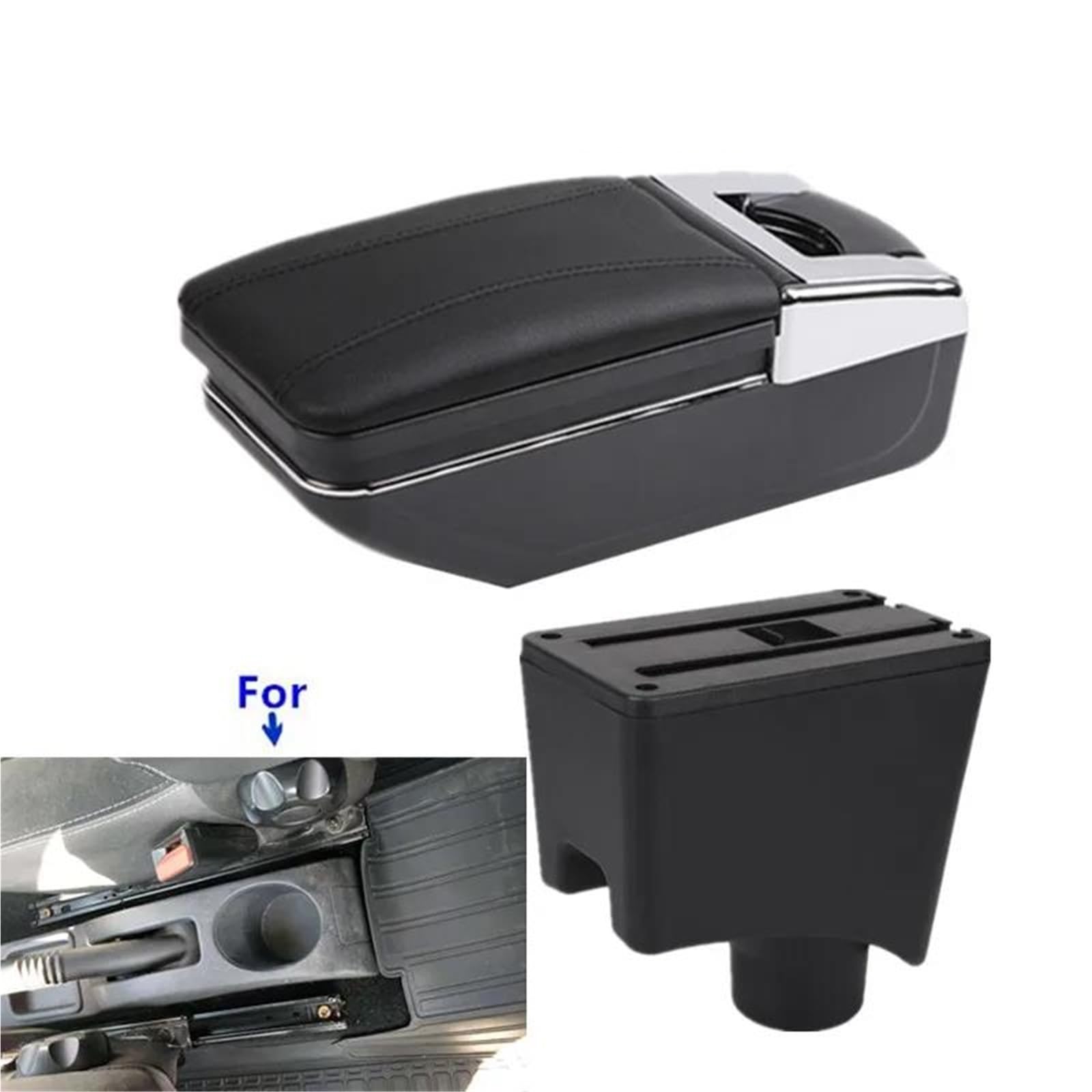Auto Mittelarmlehne Armlehnenbox Für Dacia Für Sandero Für Nissan Für Almera G15 Auto Armlehne Center Auto Aufbewahrungsbox Nachrüstung Kfz Stauraum(Style A1) von NYSQOFMB