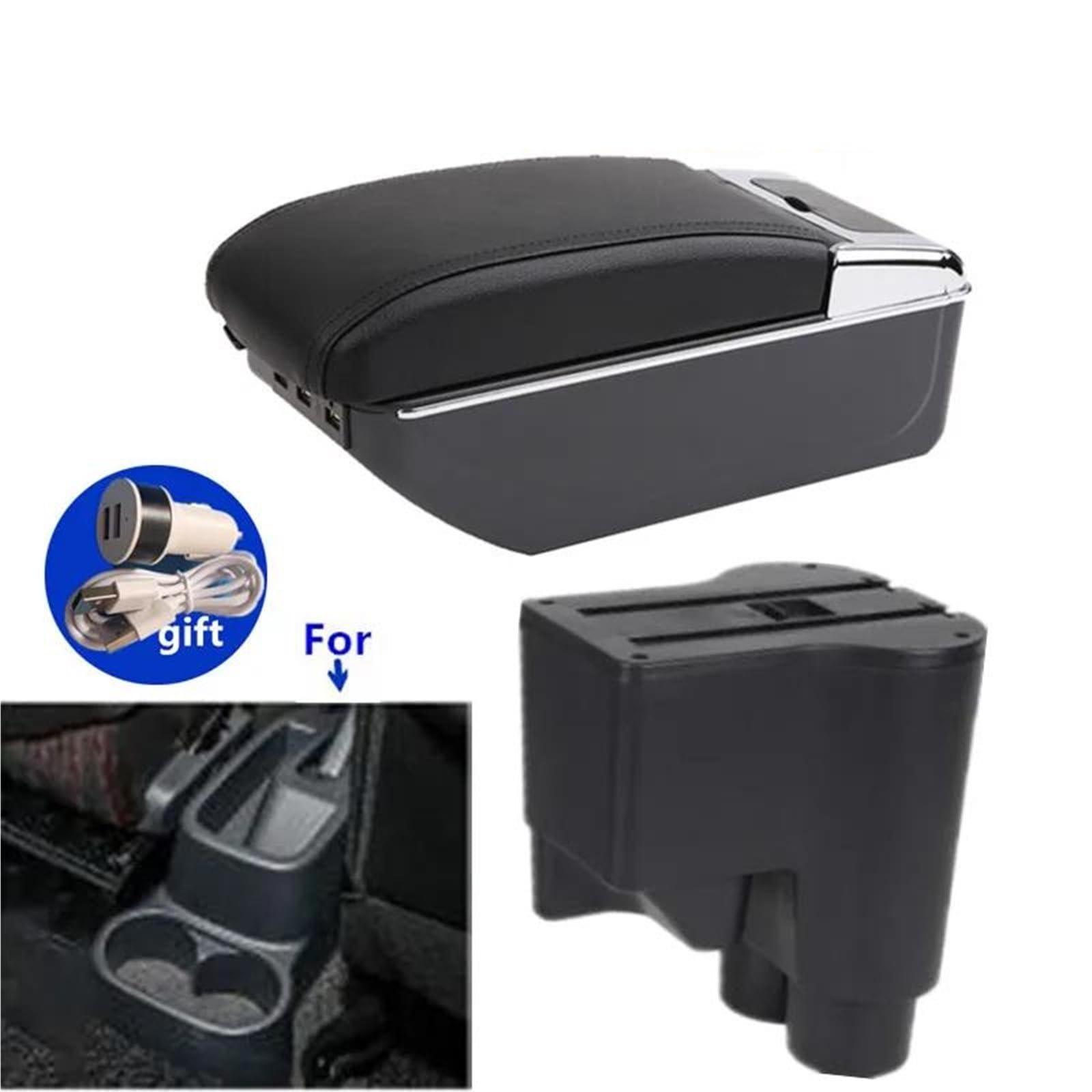 Auto Mittelarmlehne Armlehnenbox Für Daihatsu Für Sirion Für Materia 2007–2015 Auto-Armlehnen-Aufbewahrungsbox Nachrüst-Autozubehör Kfz Stauraum(Style C1) von NYSQOFMB