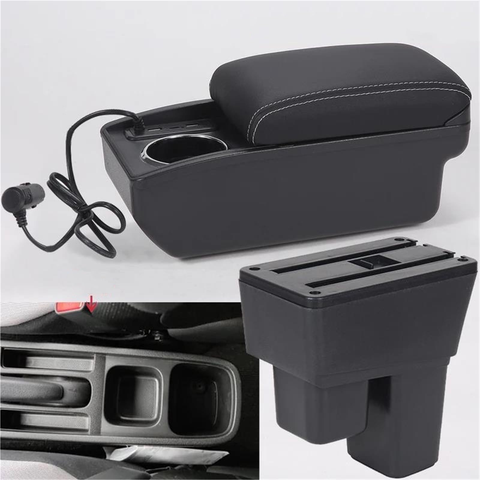 Auto Mittelarmlehne Armlehnenbox Für Fit Für Jazz 2 2008-2013 Auto-Armlehnen-Aufbewahrungsbox Innenraum-Autozubehör Kfz Stauraum(Style A3) von NYSQOFMB