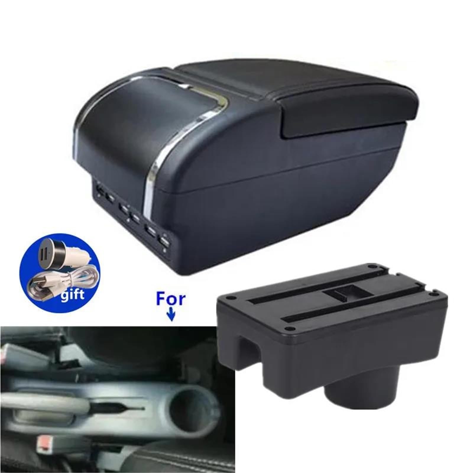 Auto Mittelarmlehne Armlehnenbox Für Hyundai Für Accent Auto Armlehnenbox Innenteile Center Storage Box Autozubehör Kfz Stauraum(Style E1) von NYSQOFMB