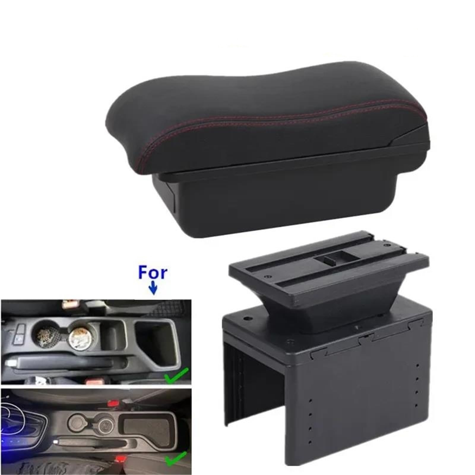 Auto Mittelarmlehne Armlehnenbox Für Hyundai Für I20 2021-2023 Autoarmlehne Retrofit Innenaufbewahrungsbox Autozubehör Kfz Stauraum(Style A5) von NYSQOFMB