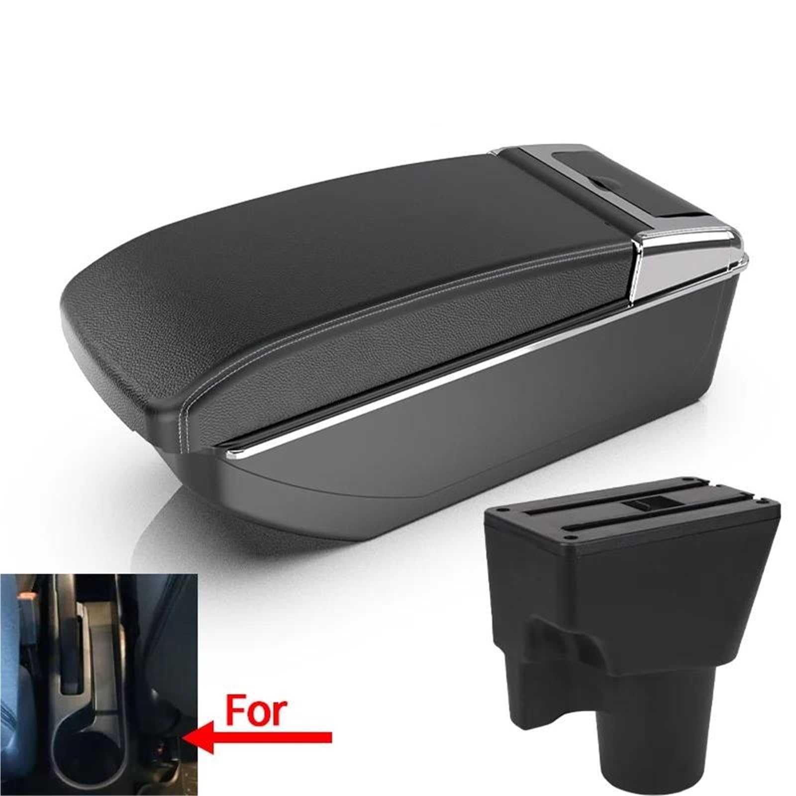 Auto Mittelarmlehne Armlehnenbox Für Kia Für Picanto Auto-Armlehne Innendetails Nachrüstteile Autozubehör Aufbewahrungsbox Kfz Stauraum(Style B3) von NYSQOFMB
