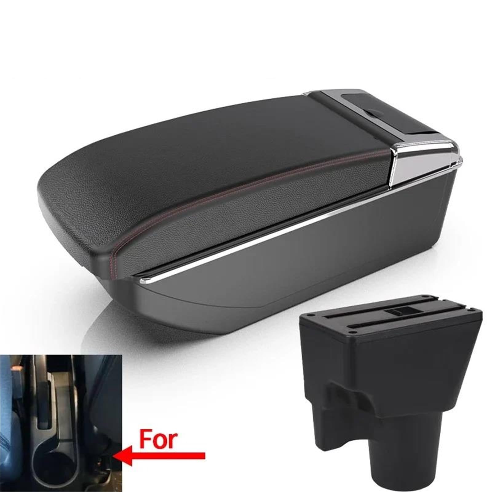 Auto Mittelarmlehne Armlehnenbox Für Kia Für Picanto Auto-Armlehnen-Aufbewahrungsbox Getränkehalter Dediziertes Nachrüst USB Kfz Stauraum(Style B1) von NYSQOFMB