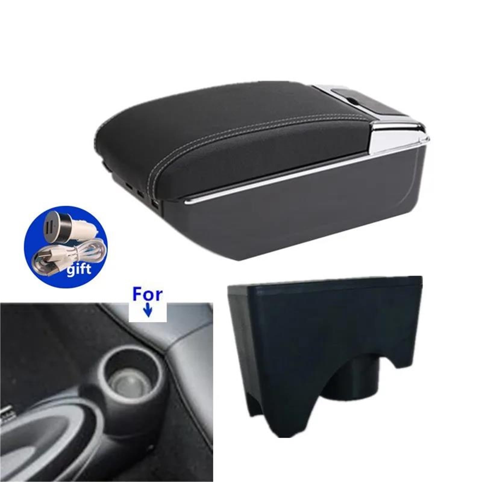 Auto Mittelarmlehne Armlehnenbox Für Mini Für Cooper Für Countryman Auto-Armlehnenbox Aufbewahrungsbox Innenraum Nachrüst-Aschenbecher Kfz Stauraum(Style D3) von NYSQOFMB