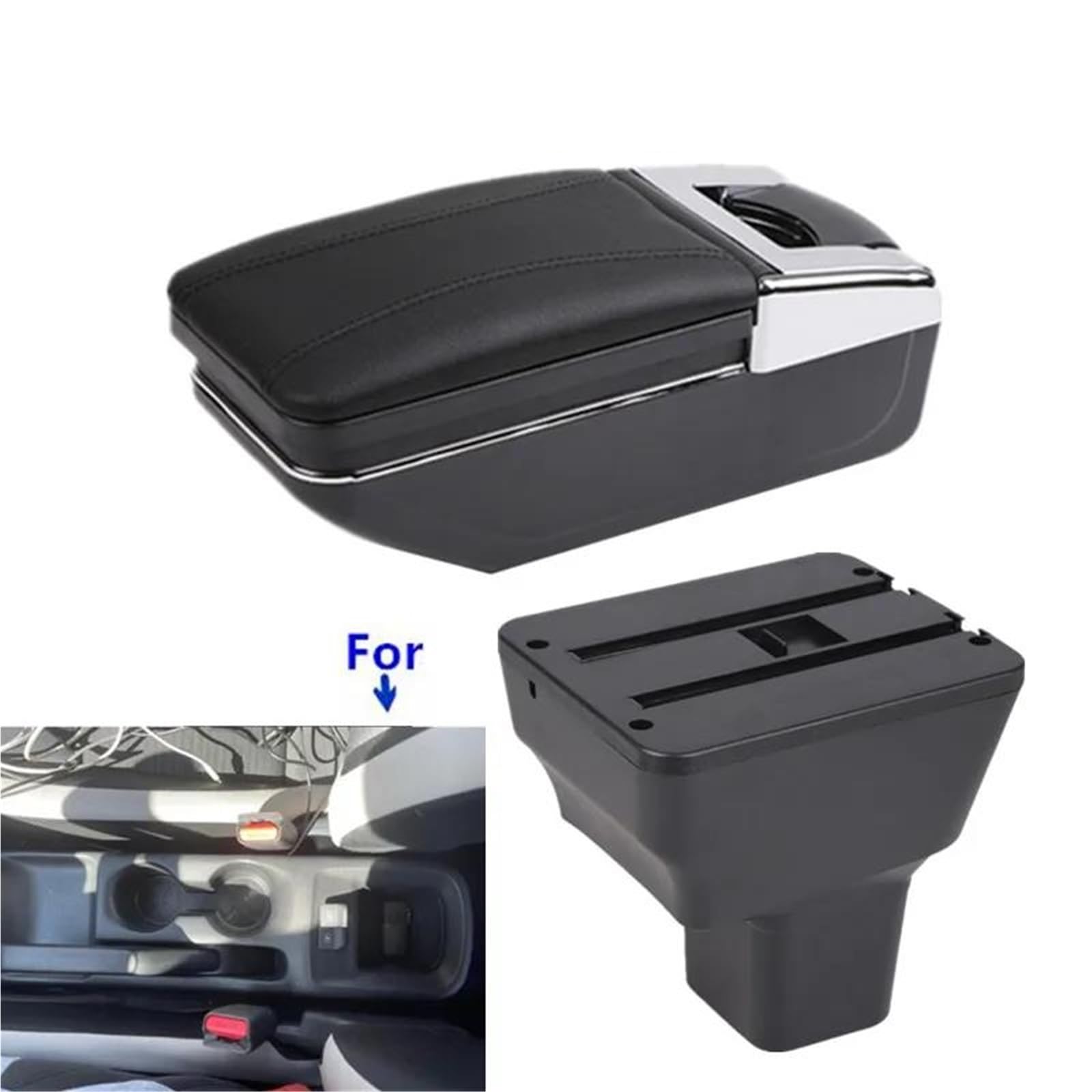Auto Mittelarmlehne Armlehnenbox Für Nissan Für Versa Für Almera 2020-2024 Auto-Armlehnenbox Innen-Nachrüst-Aufbewahrungsbox Kfz Stauraum(Style A1) von NYSQOFMB
