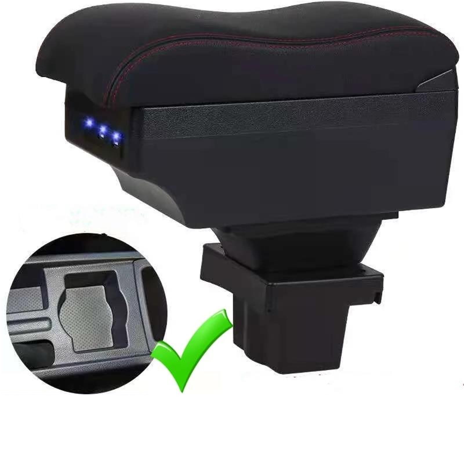 Auto Mittelarmlehne Armlehnenbox Für Octavia Für Yeti Mk2 2005-2012 Auto Armlehne Retrofit Teile Aufbewahrungsbox Kfz Stauraum(Style C3) von NYSQOFMB