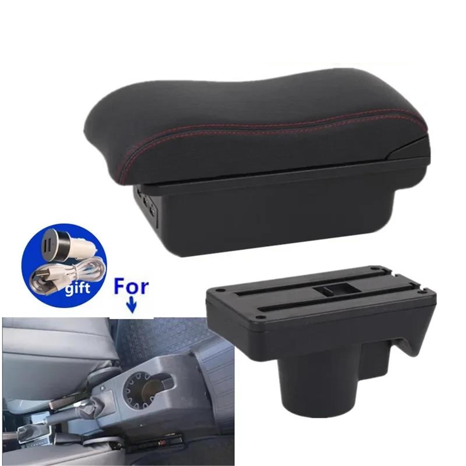 Auto Mittelarmlehne Armlehnenbox Für Opel Für Astra H 2008-2011 Autoarmlehne Innenausstattung Nachrüstung Autozubehör Aufbewahrungsbox Kfz Stauraum(Style B5) von NYSQOFMB