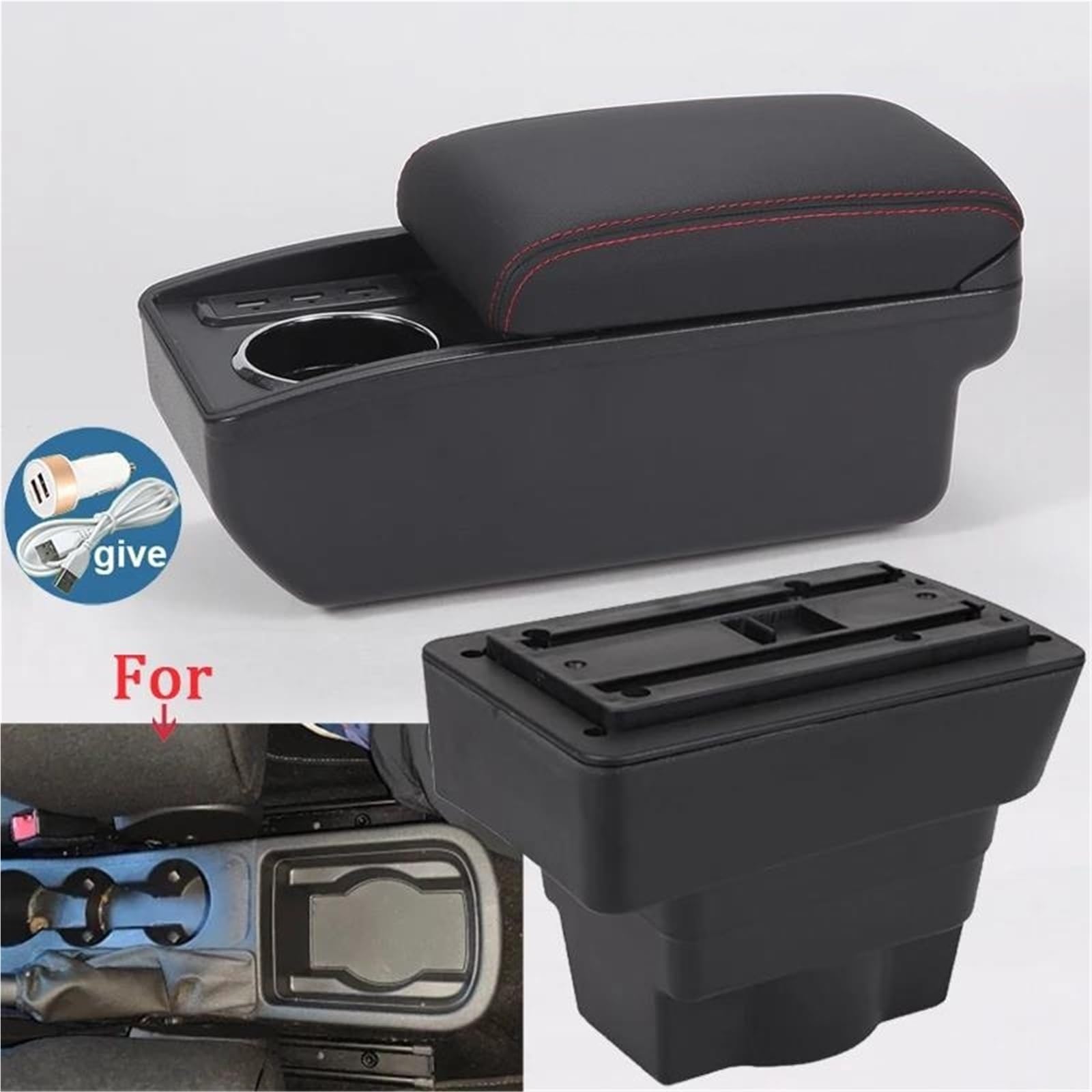 Auto Mittelarmlehne Armlehnenbox Für Opel Für Astra J 2012-2020 Auto Armlehne Aufbewahrungsbox Nachrüstteile Innenraum Autozubehör Kfz Stauraum(Style B1) von NYSQOFMB