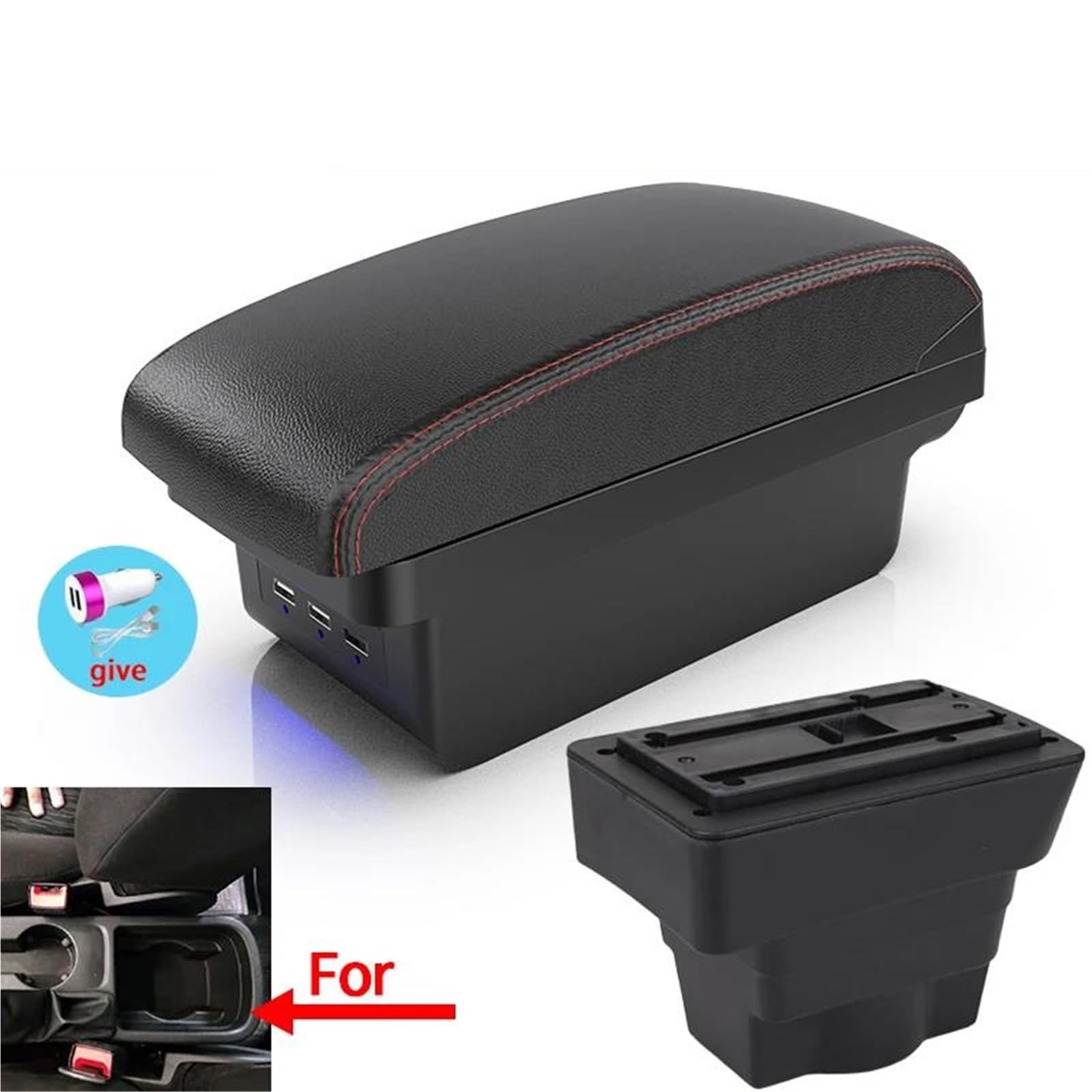 Auto Mittelarmlehne Armlehnenbox Für Opel Für Astra J Auto-Armlehne Zentrale Aufbewahrungsbox Innenraum Spezielle Nachrüstteile Kfz Stauraum(Style B1) von NYSQOFMB
