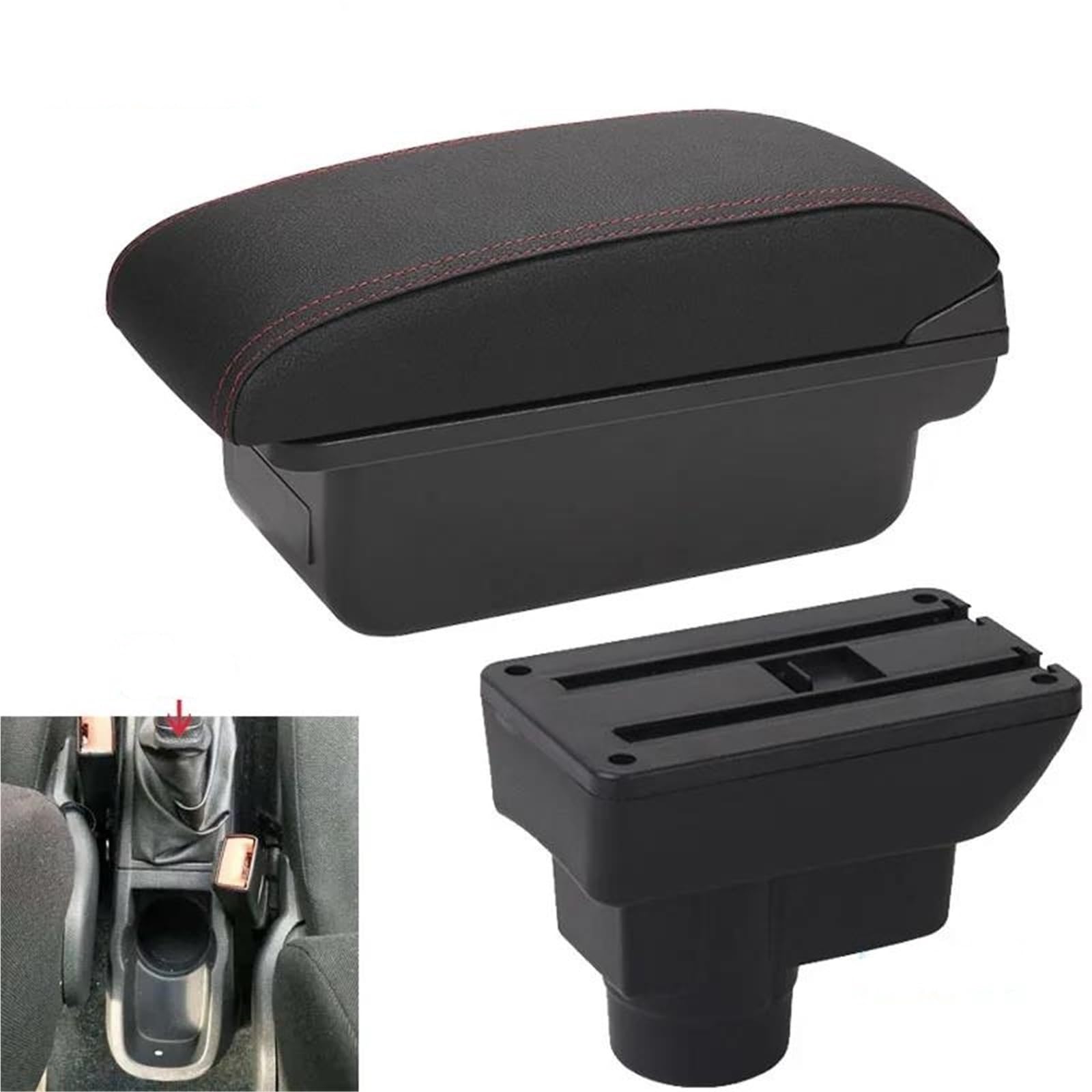 Auto Mittelarmlehne Armlehnenbox Für Opel Für Corsa Auto Armlehne Rückenlehne Innenteile Aufbewahrungsbox Nachrüstteile Zubehör Kfz Stauraum(Style C1) von NYSQOFMB