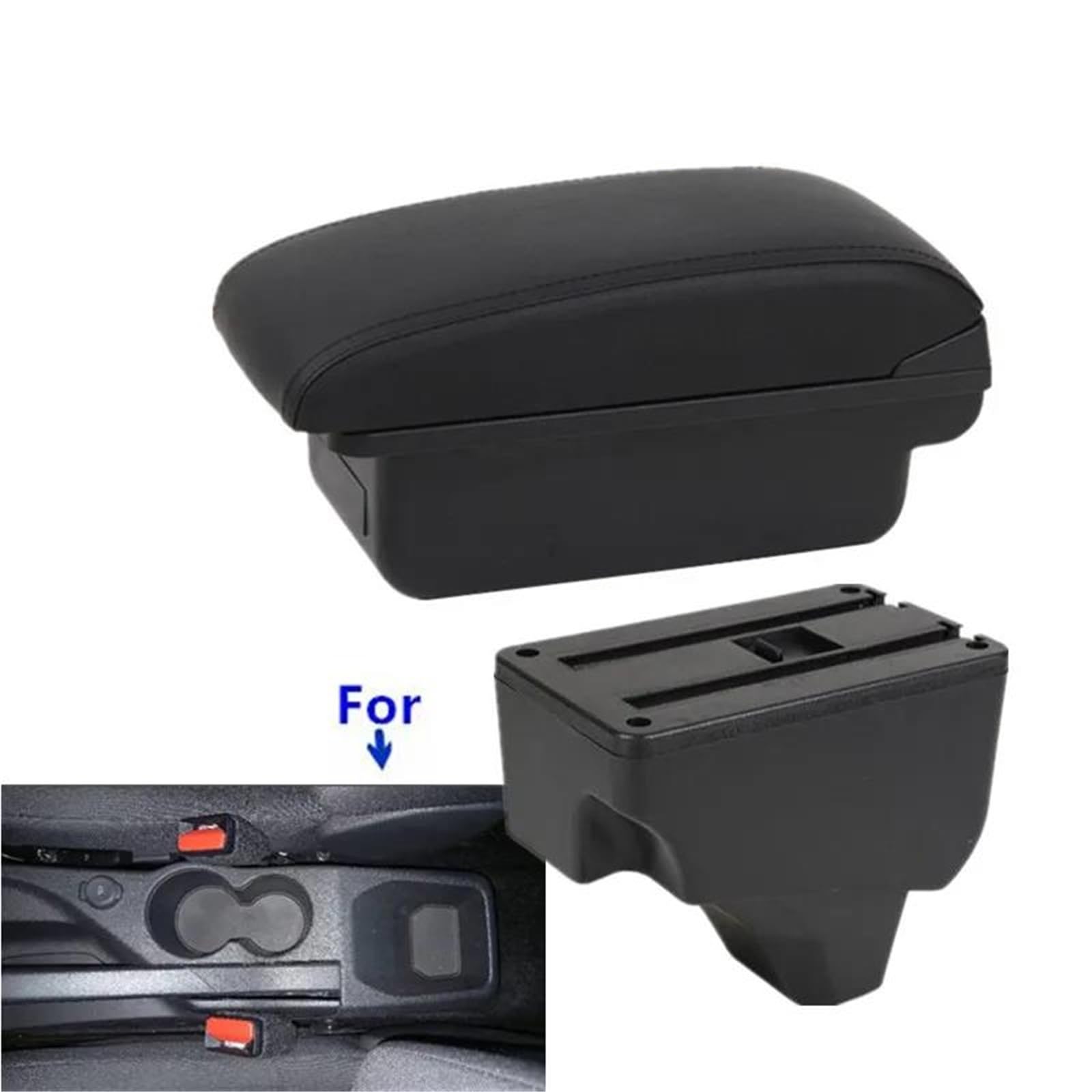 Auto Mittelarmlehne Armlehnenbox Für Peugeot Für 2008 208 2019–2024 Auto-Armlehnen-Aufbewahrungsbox Teile Innenraum Autozubehör Kfz Stauraum(Style A1) von NYSQOFMB