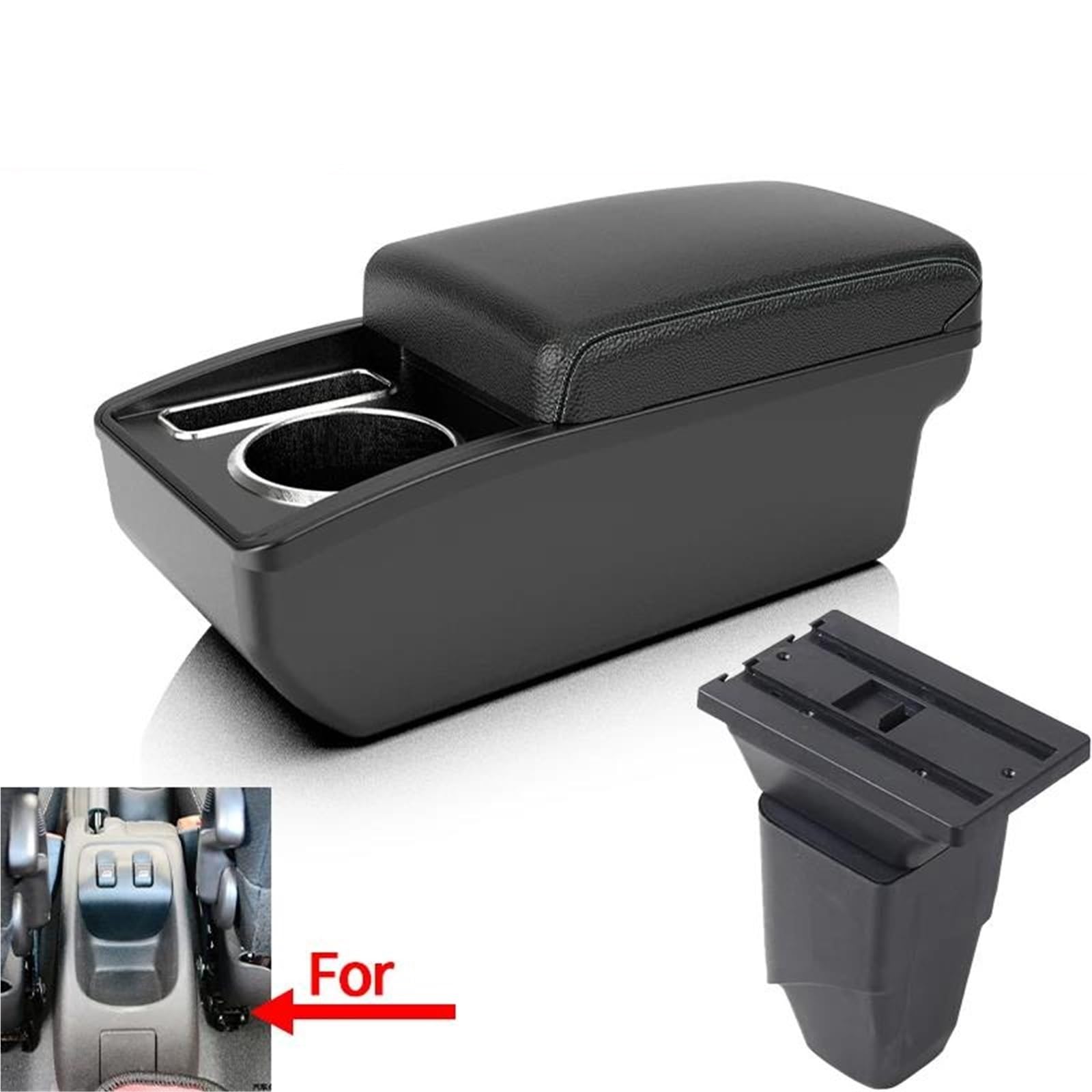 Auto Mittelarmlehne Armlehnenbox Für Peugeot Für 206 CC Cabrio Auto Armlehne Aufbewahrungsbox Innenraum Nachrüstteile Zubehör Kfz Stauraum(Style A3) von NYSQOFMB
