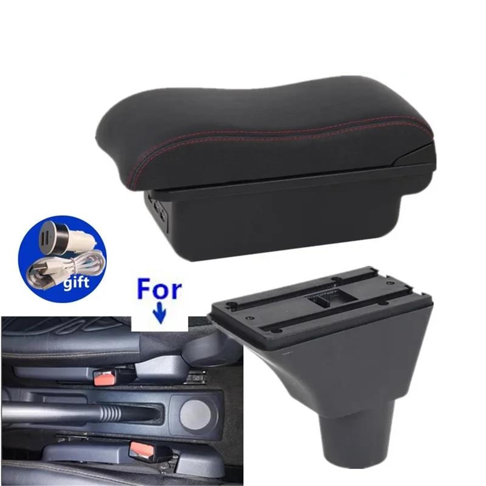 Auto Mittelarmlehne Armlehnenbox Für Sandero Für Stepway Für Dacia Für Sandero Für Logan 2 Auto-Armlehnenbox Aufbewahrungsbox Kfz Stauraum(Style B5) von NYSQOFMB