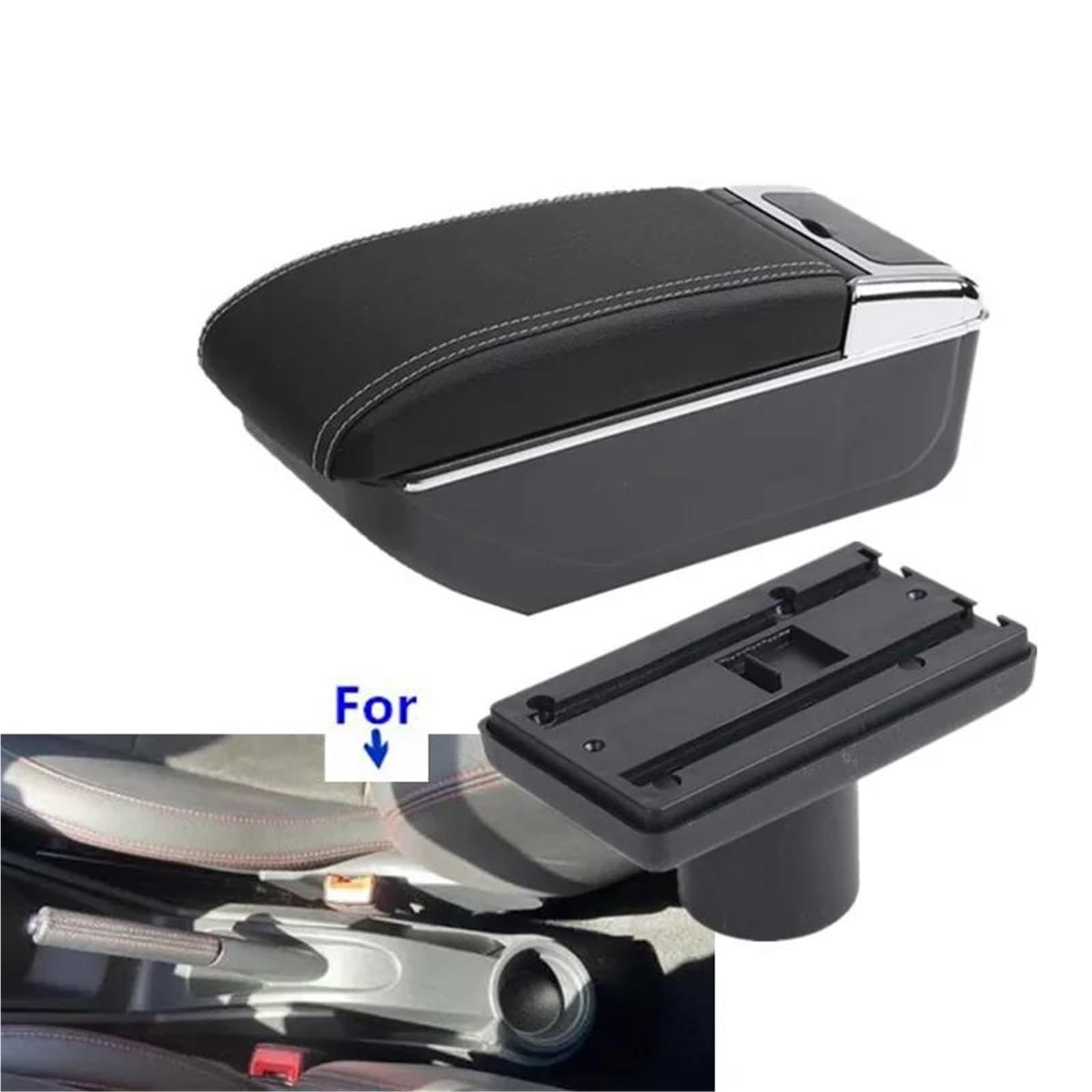 Auto Mittelarmlehne Armlehnenbox Für Seat Für Ibiza 6j Für Ibiza 6L 2010-2019 Auto-Armlehnen-Aufbewahrungsbox Nachrüst-Autozubehör Kfz Stauraum(Style B3) von NYSQOFMB
