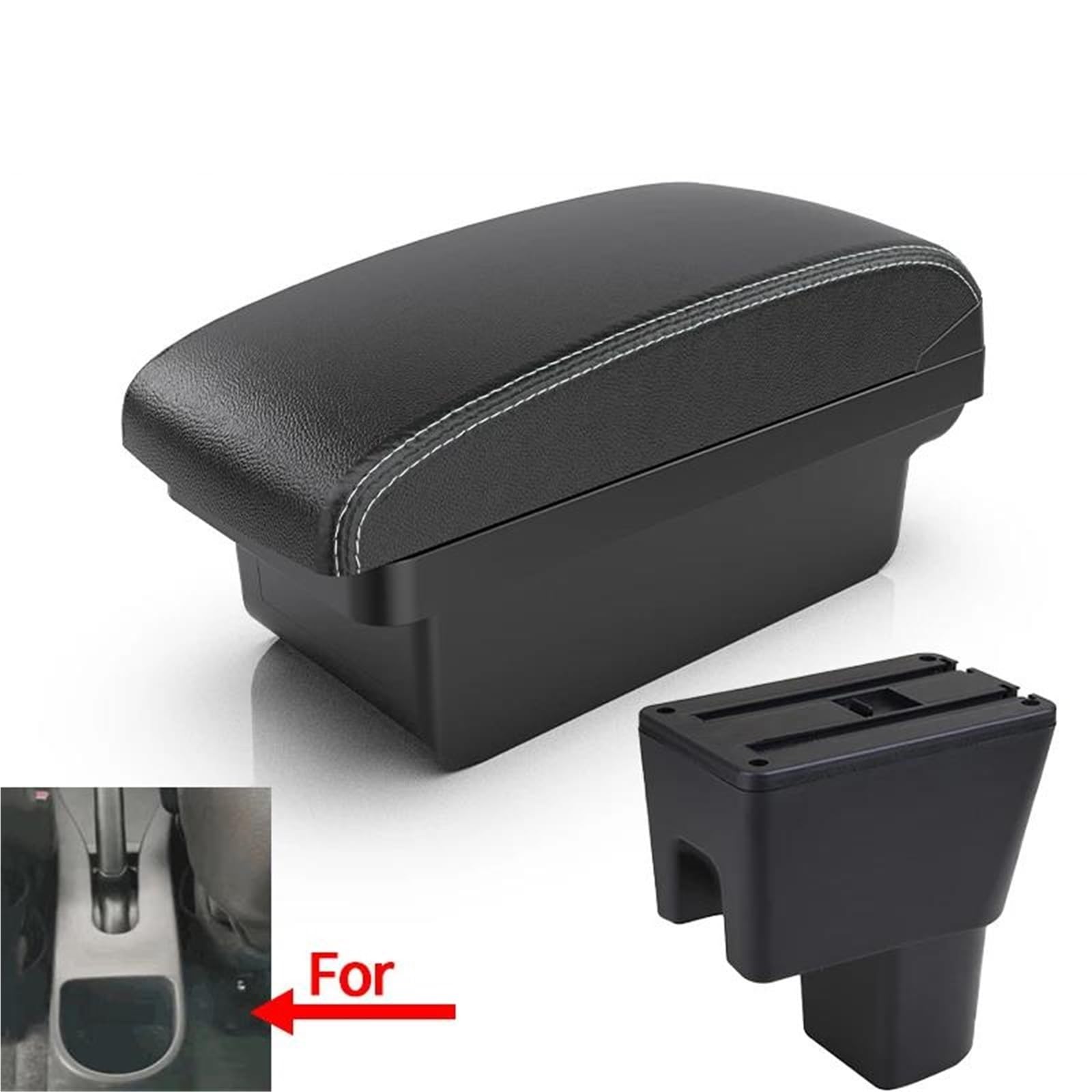 Auto Mittelarmlehne Armlehnenbox Für Suzuki Für Celerio Zubehör Zur Änderung Der Mittelkonsole Mit Großer USB-Schnittstelle Kfz Stauraum(Style A3) von NYSQOFMB