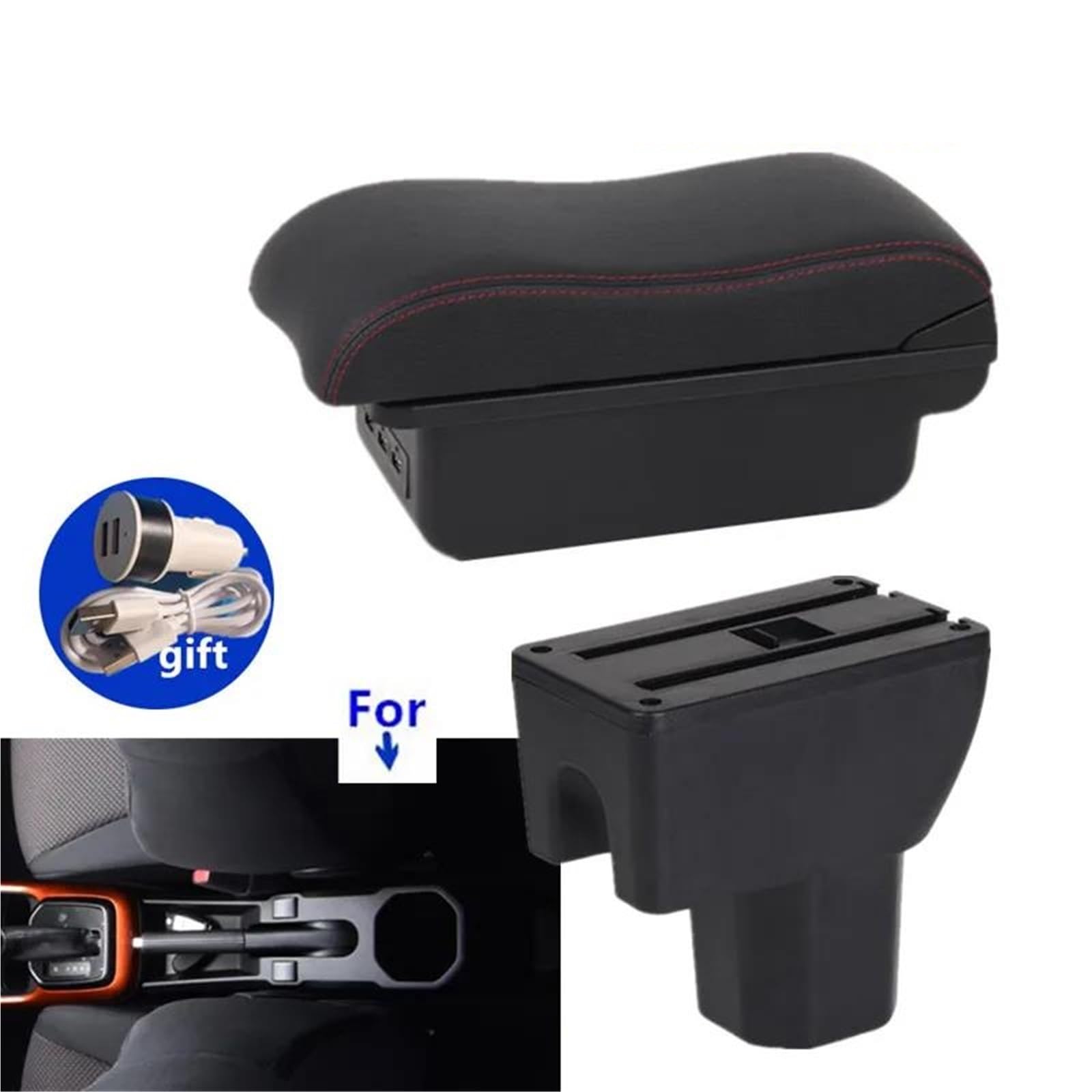 Auto Mittelarmlehne Armlehnenbox Für Suzuki Für Ignis Auto Armlehnenbox Retrofit Teile Innenaufbewahrungsbox Kfz Stauraum(Style B5) von NYSQOFMB
