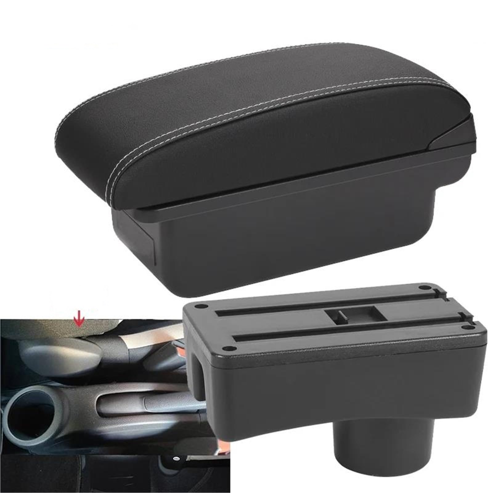Auto Mittelarmlehne Armlehnenbox Für Toyota Für Aygo X Auto-Armlehnen-Aufbewahrungsbox Innenraum-Zubehör Für Nachrüstteile Kfz Stauraum(Style C3) von NYSQOFMB