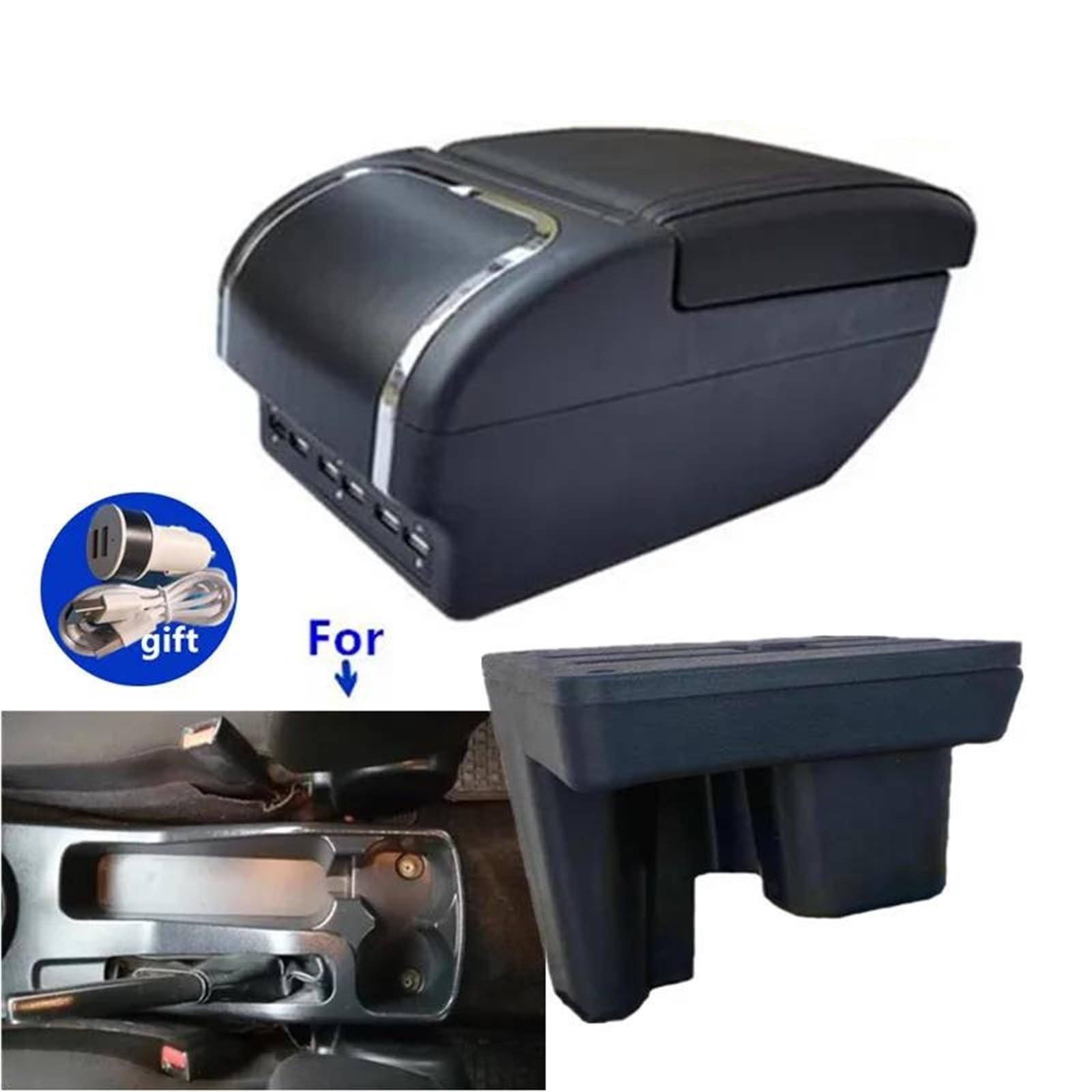 Auto Mittelarmlehne Armlehnenbox Für Toyota Für Hilux Auto Armlehne Innen Retrofit Center Storage Box Autozubehör Kfz Stauraum(Style E1) von NYSQOFMB