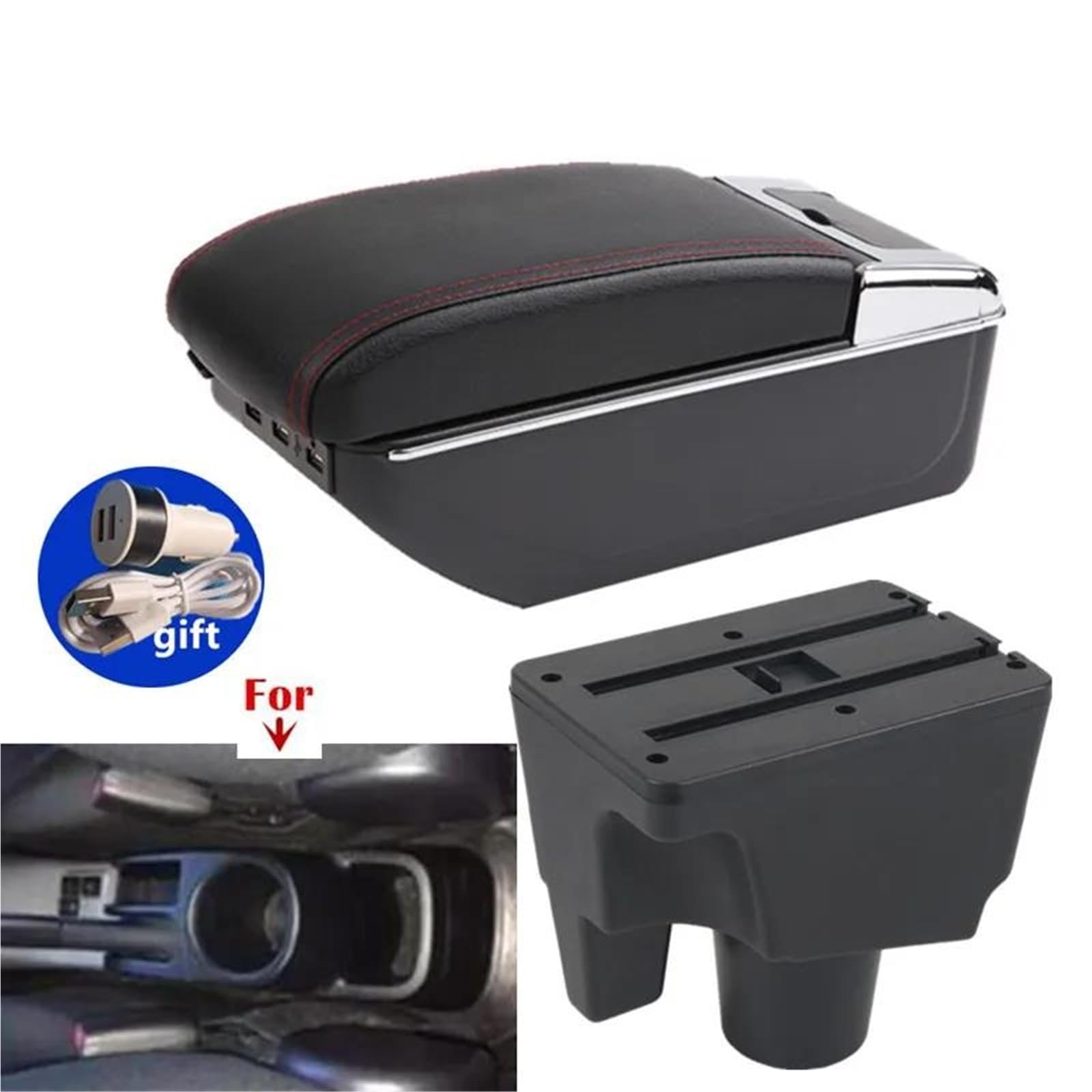 Auto Mittelarmlehne Armlehnenbox Für Toyota Für Prius C Für Aqua Auto Armlehnenbox Zentrale Aufbewahrungsbox Internes Autozubehör Kfz Stauraum(Style D2) von NYSQOFMB