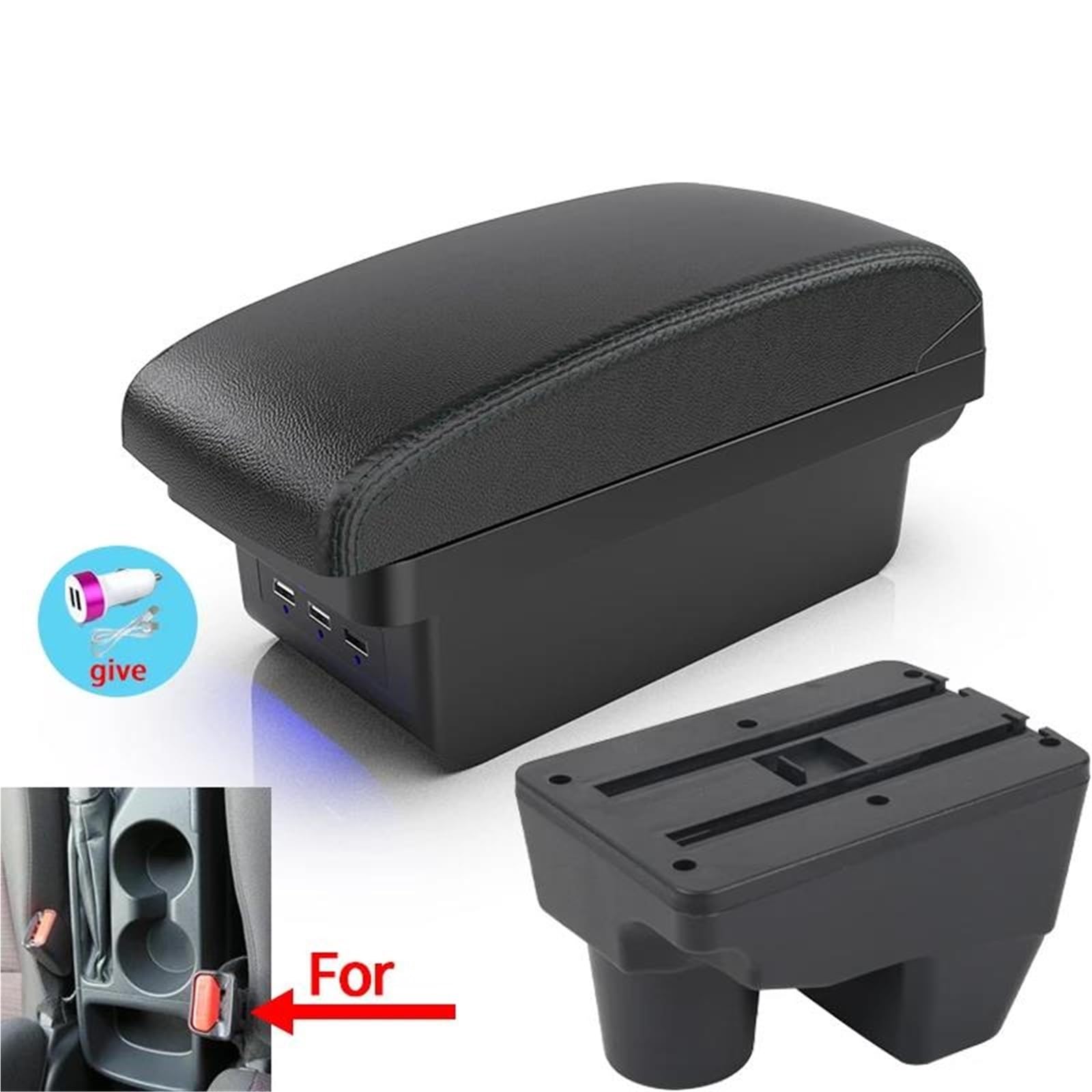 Auto Mittelarmlehne Armlehnenbox Für Toyota Für Yaris Für Elegant 2021-2024 Auto Armlehne Aufbewahrungsbox Retrofit Teile Innen Kfz Stauraum(Style B2) von NYSQOFMB