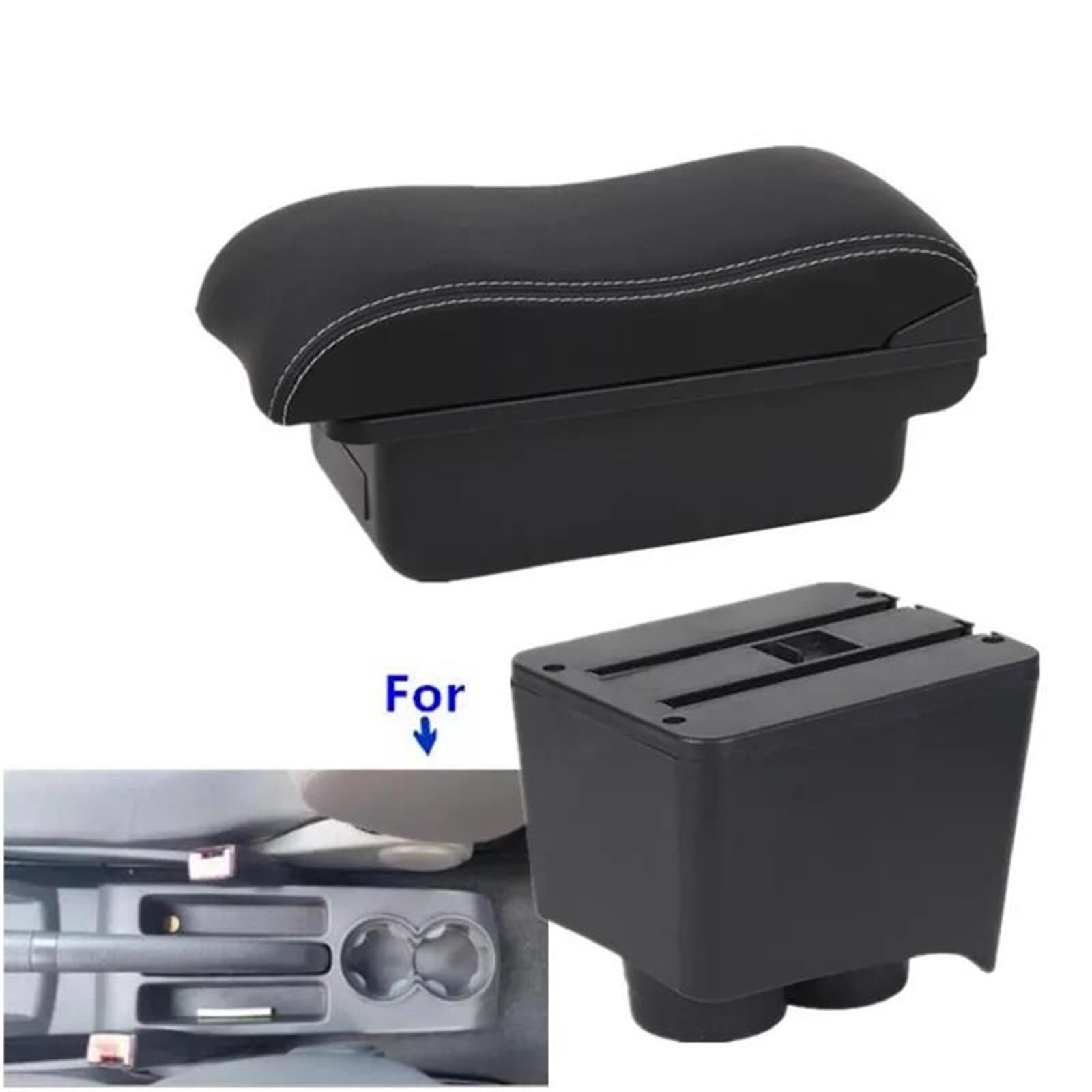 Auto Mittelarmlehne Armlehnenbox Für VW Für Polo 9N 3 Mk4 2002-2009 Autoarmlehnenbox Innenraum Nachrüst-Aufbewahrungsbox Autozubehör Kfz Stauraum(Style A6) von NYSQOFMB