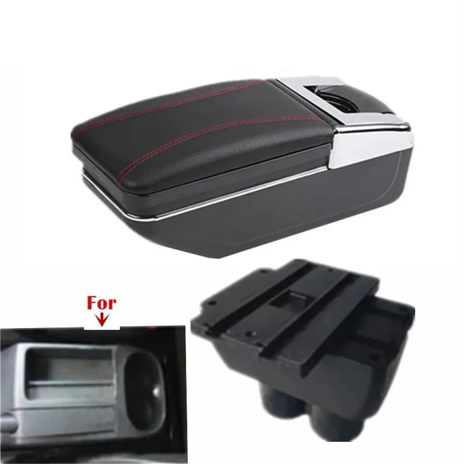 Auto Mittelarmlehne Armlehnenbox Für VW Für Touran Für Caddy Zentralaufbewahrungsbox Innenraum-Nachrüst-Autozubehör Kfz Stauraum(Style A2) von NYSQOFMB