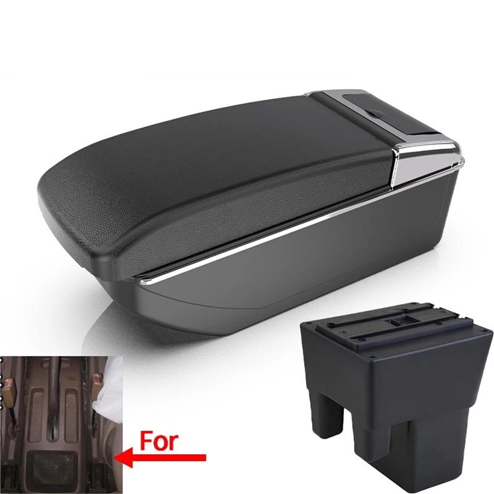 Auto Mittelarmlehne Armlehnenbox Für Xylo D2D4 E4 Universelle Aufbewahrungsbox Für Die Zentrale Armlehne Autos Mit USB-Getränkehalter Kfz Stauraum(Style B2) von NYSQOFMB