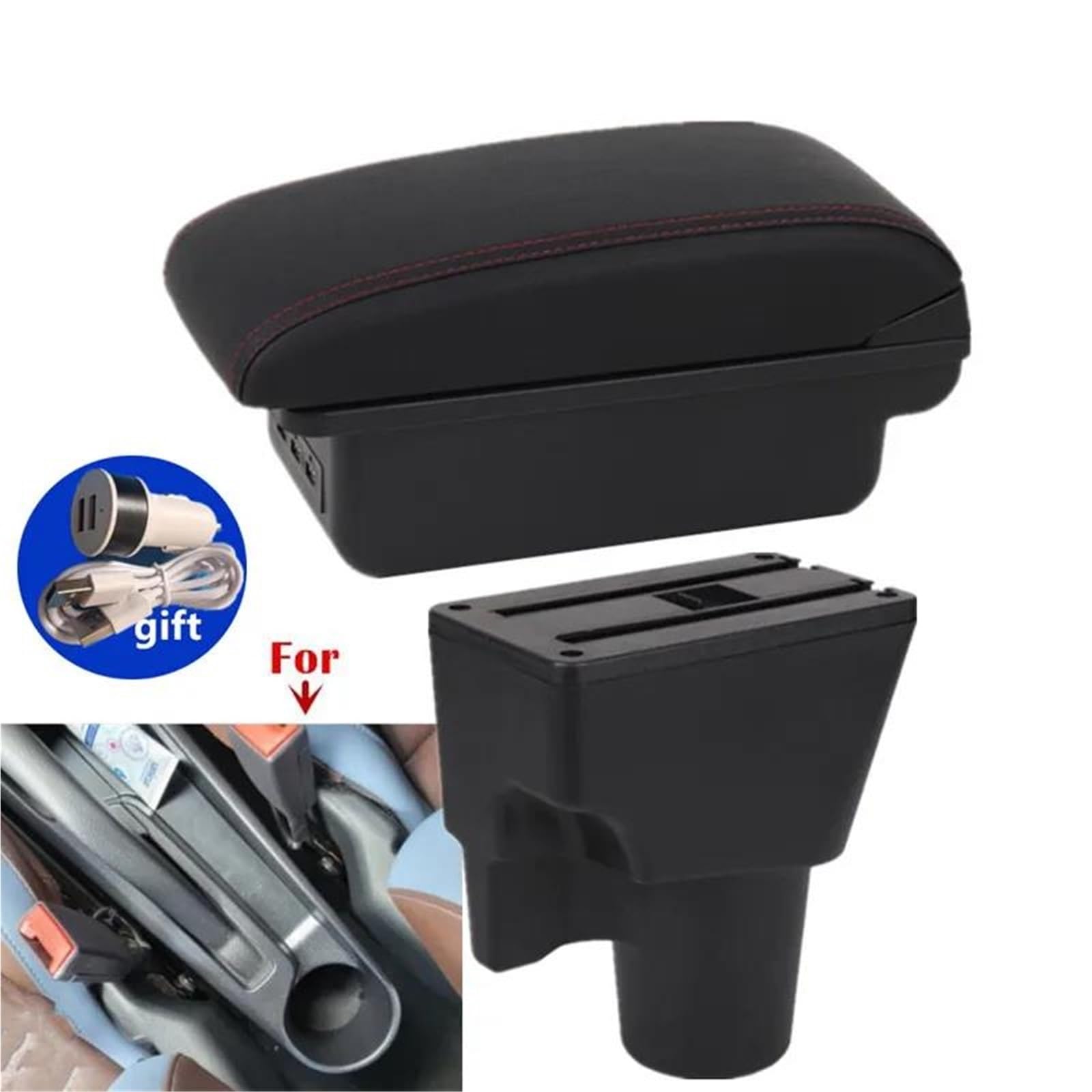 Auto Mittelarmlehne Aufbewahrungsbox Autoarmlehne Für Kia Für Picanto Armlehnenbox Innenraum Spezielle Nachrüstteile Autozubehör Kfz Stauraum(Style B2) von NYSQOFMB