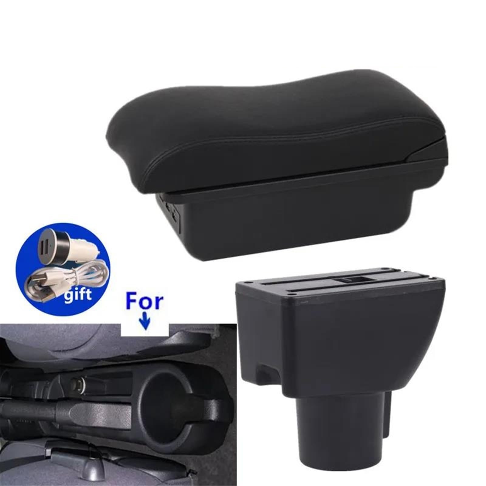 Auto Mittelarmlehne Auto Armlehne Box Armlehne Box Für Hyundai Für Getz Retrofit Teile Center Storage Box Auto Zubehör Kfz Stauraum(Style B4) von NYSQOFMB