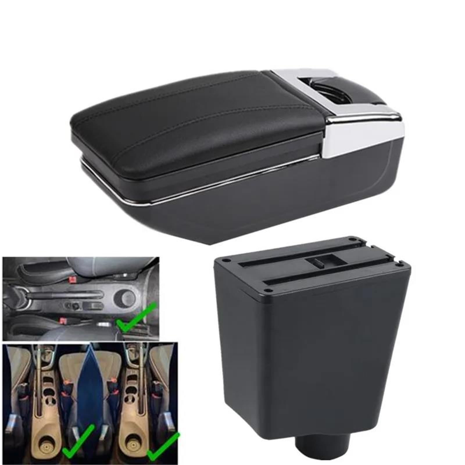 Auto Mittelarmlehne Auto Armlehne Box Für Captur Für Clio III IV Armlehne Lagerung Box Innen Spezielle Nachrüstung Zubehör Kfz Stauraum(Style A1) von NYSQOFMB