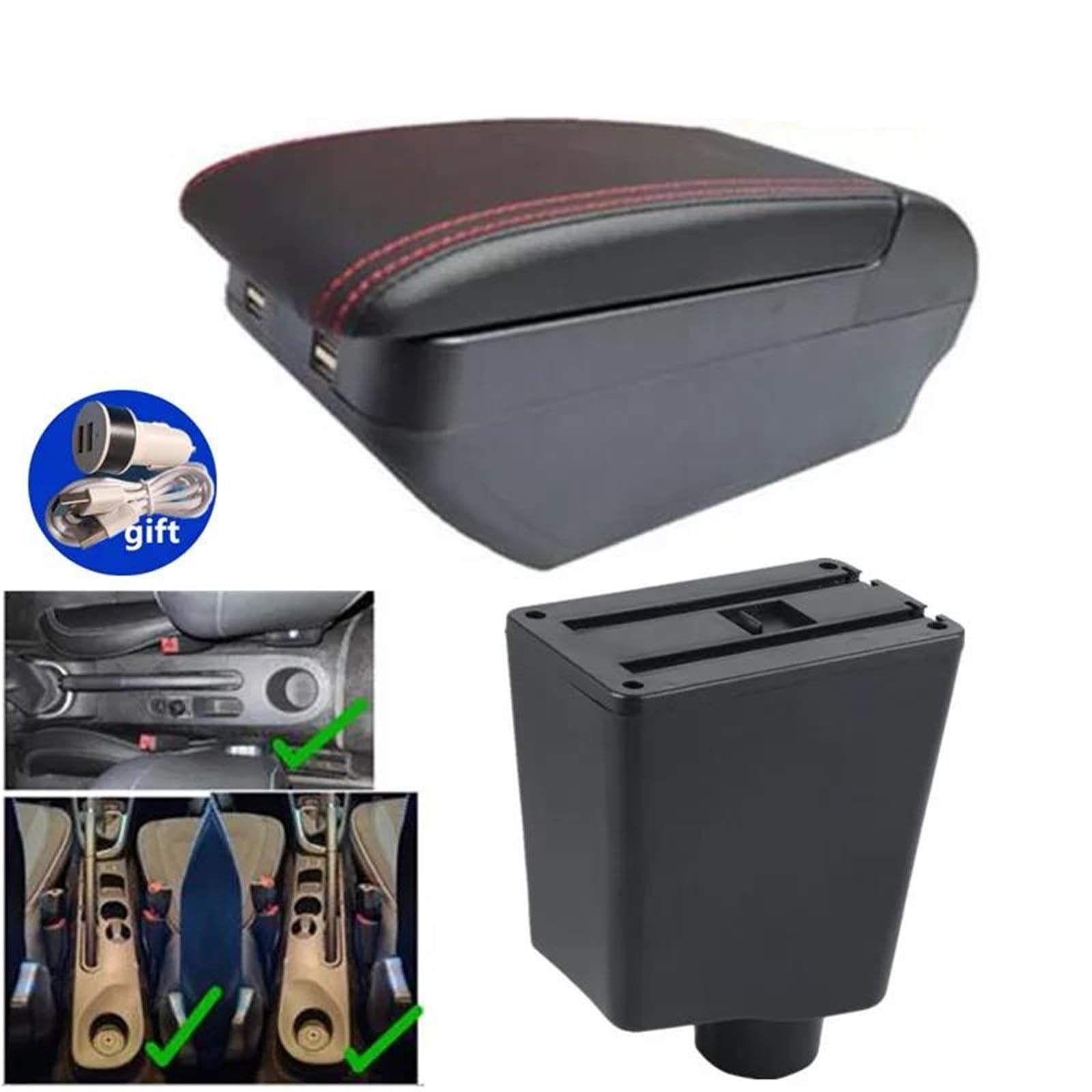 Auto Mittelarmlehne Auto Armlehne Box Für Captur Für Clio III IV Armlehne Lagerung Box Innen Spezielle Nachrüstung Zubehör Kfz Stauraum(Style H2) von NYSQOFMB