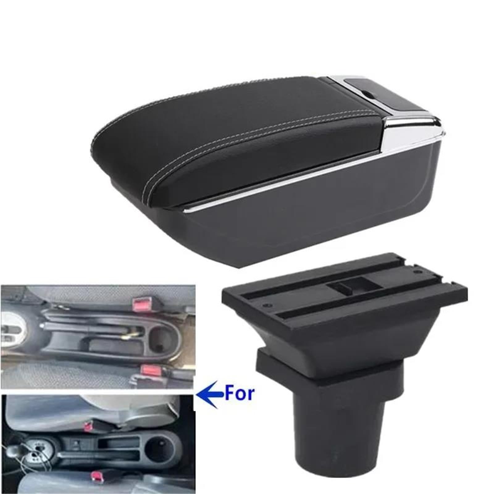 Auto Mittelarmlehne Auto Armlehne Box Für Toyota Für Yaris Für Vitz Fließheck 1998-2011 Innen Retrofit Center Storage Box Kfz Stauraum(Style B3) von NYSQOFMB