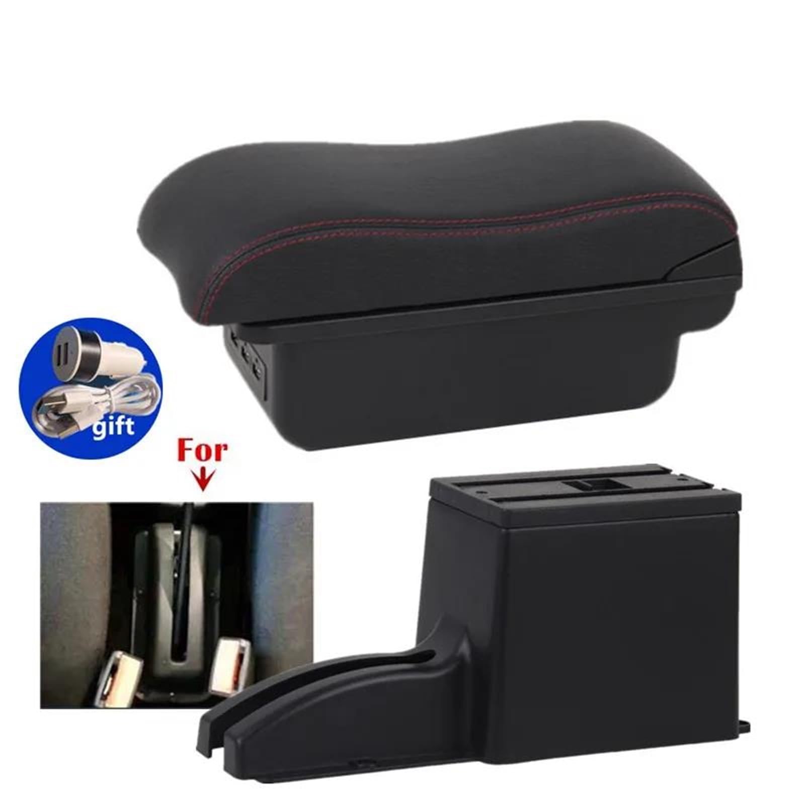 Auto Mittelarmlehne Auto Armlehne Für Lada Für Kalina Für Nissan Für Datsun Armlehne Box Auto Lagerung Box Innen Nachrüstung Kfz Stauraum(Style B5) von NYSQOFMB