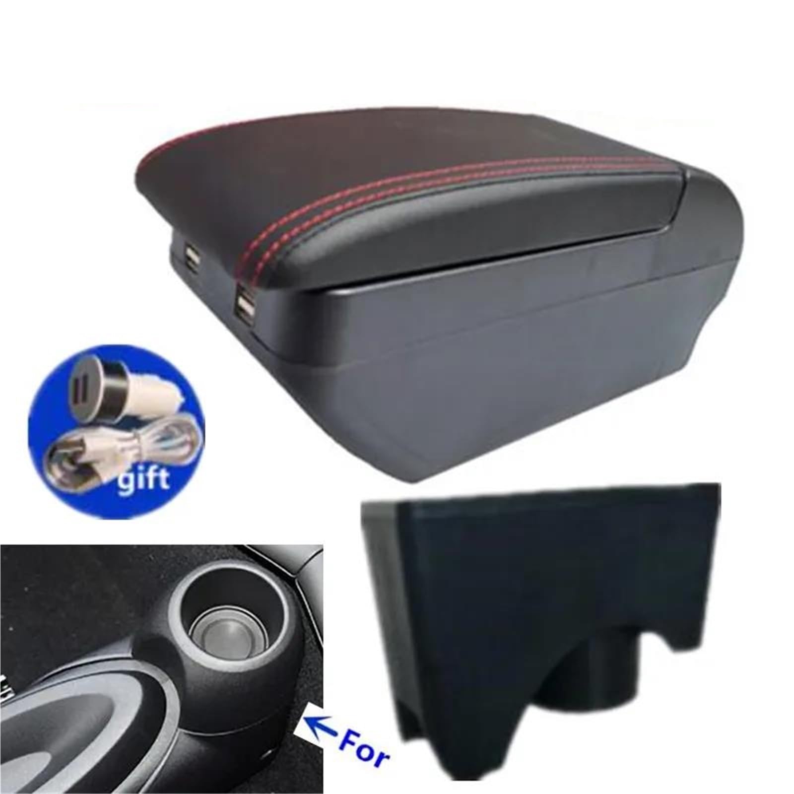 Auto Mittelarmlehne Auto Armlehnenbox Für Mini Für Cooper Für Countryman Für R53 R56 R57 R58 R60 Armlehnenbox Aufbewahrungsbox Teile Kfz Stauraum(Style H2) von NYSQOFMB